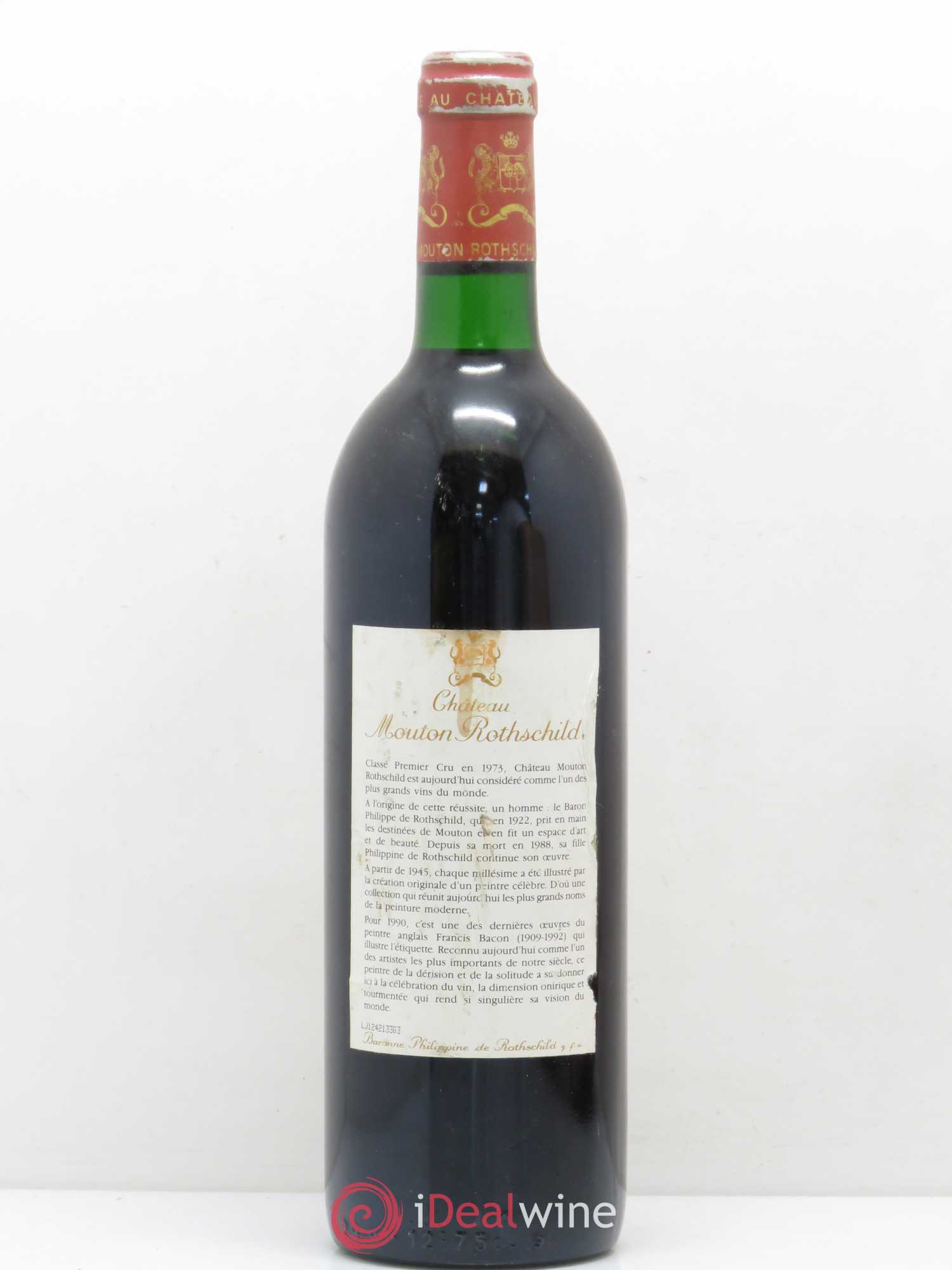 Château Mouton Rothschild 1er Grand Cru Classé 1990 - Lot de 1 bouteille - 1