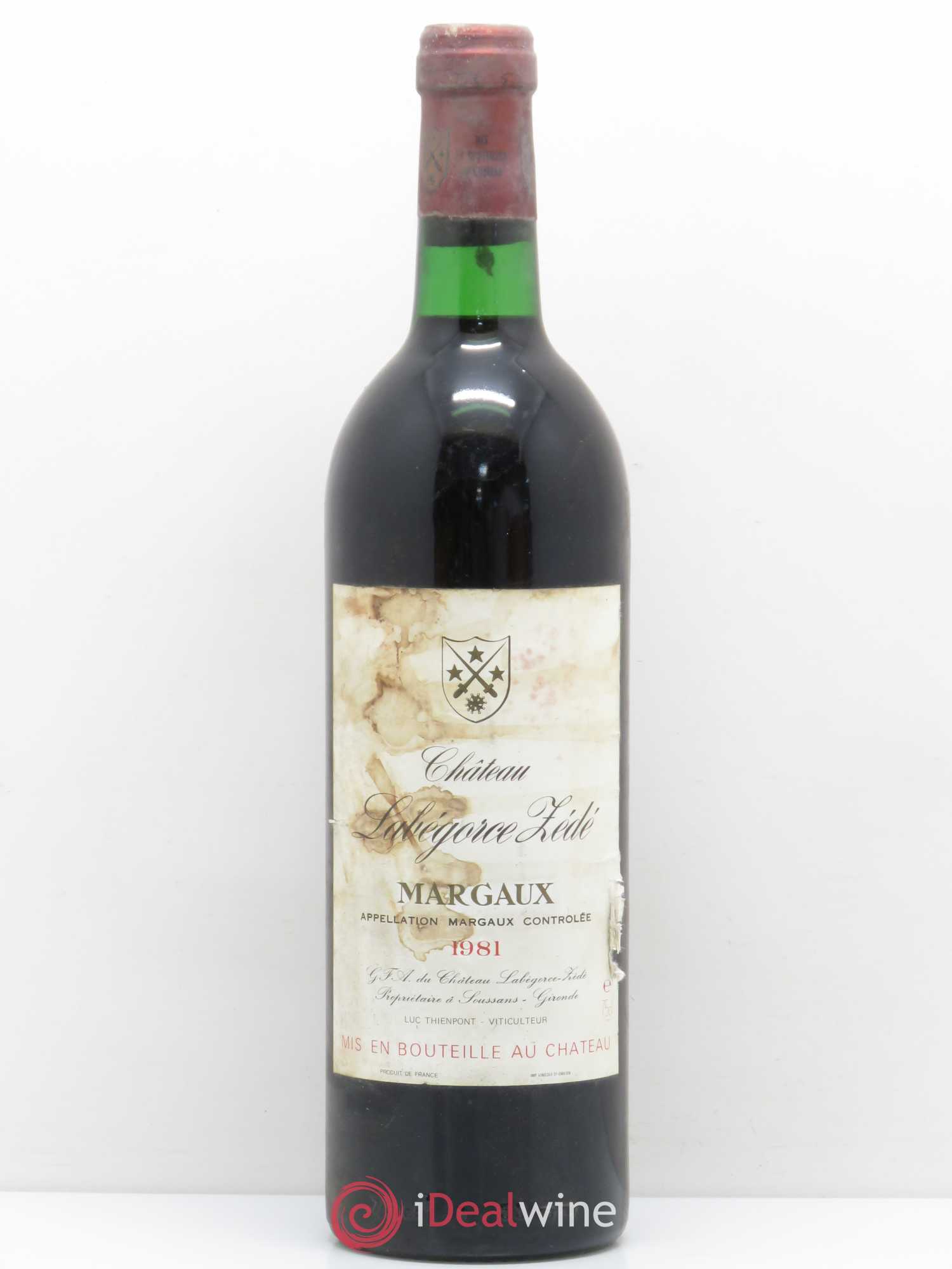 Château Labegorce Zédé Cru Bourgeois (sans prix de réserve) 1981 - Lot de 1 bouteille - 0