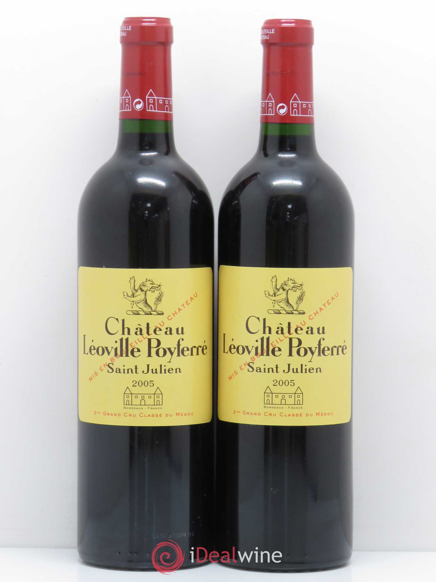 Château Léoville Poyferré 2ème Grand Cru Classé 2005 - Lot de 2 bouteilles - 0