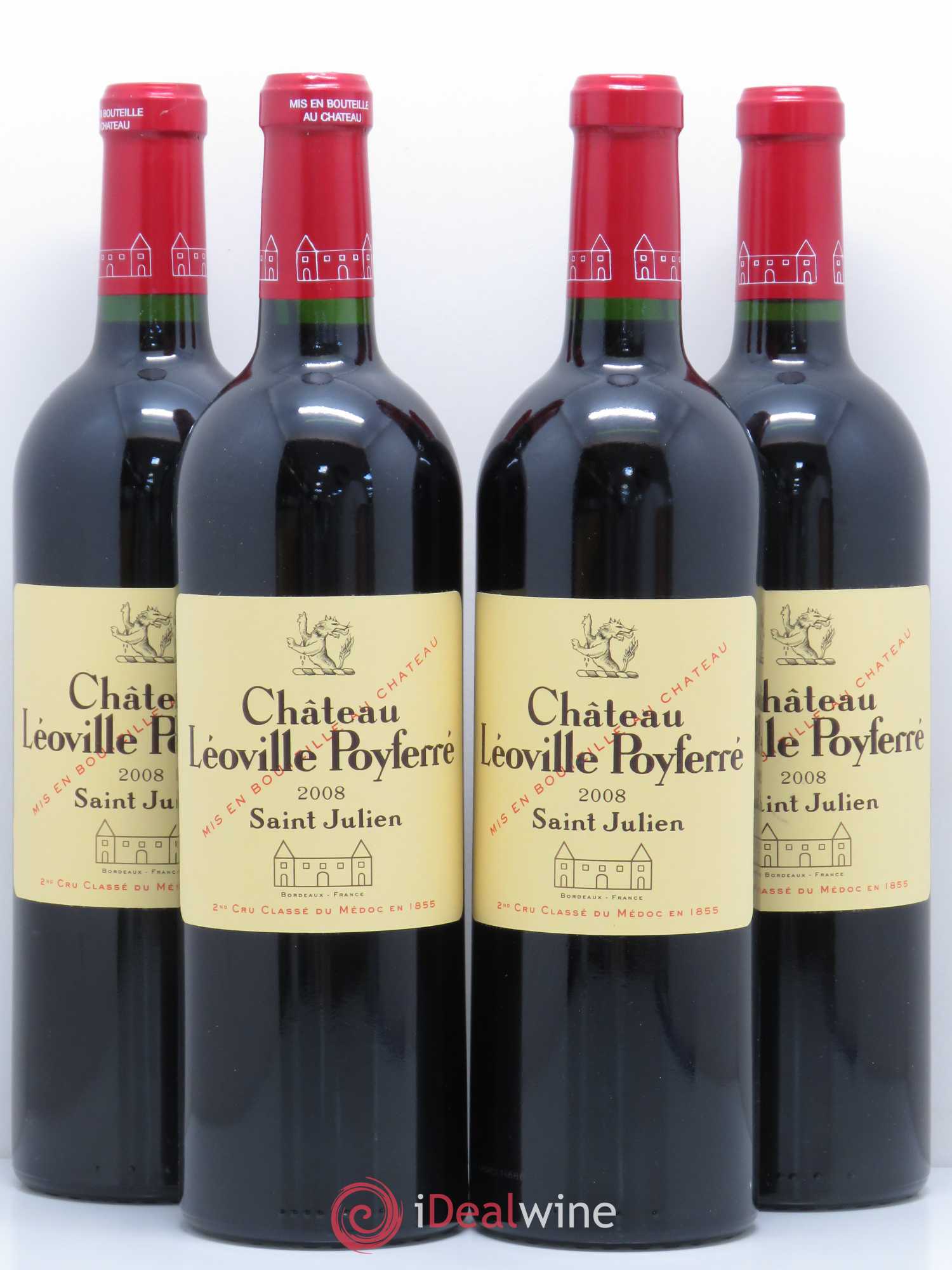 Château Léoville Poyferré 2ème Grand Cru Classé 2008 - Lot de 4 bouteilles - 0