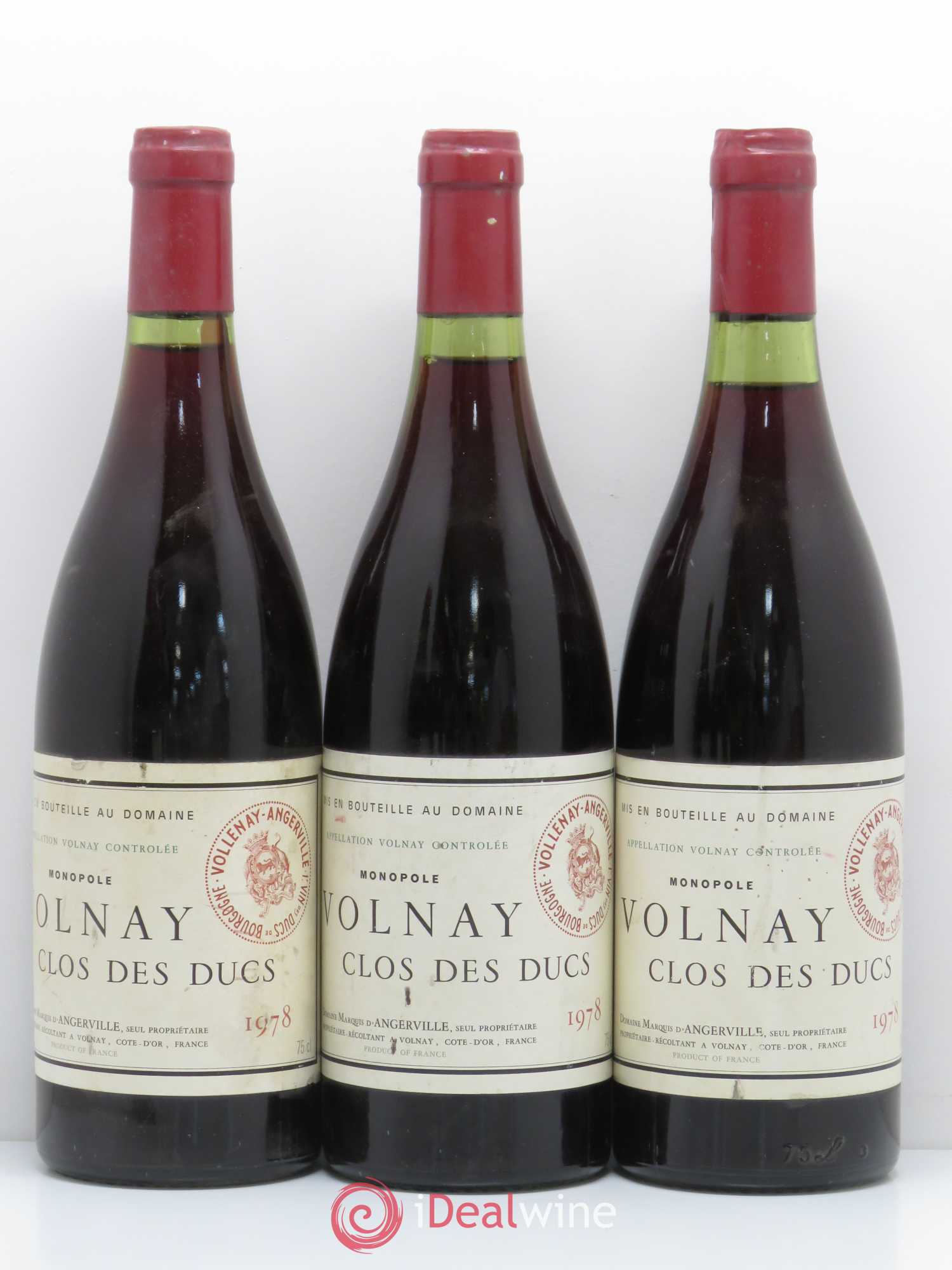 Volnay 1er Cru Clos des Ducs Marquis d'Angerville (Domaine) 1978 - Lot de 6 bouteilles - 2