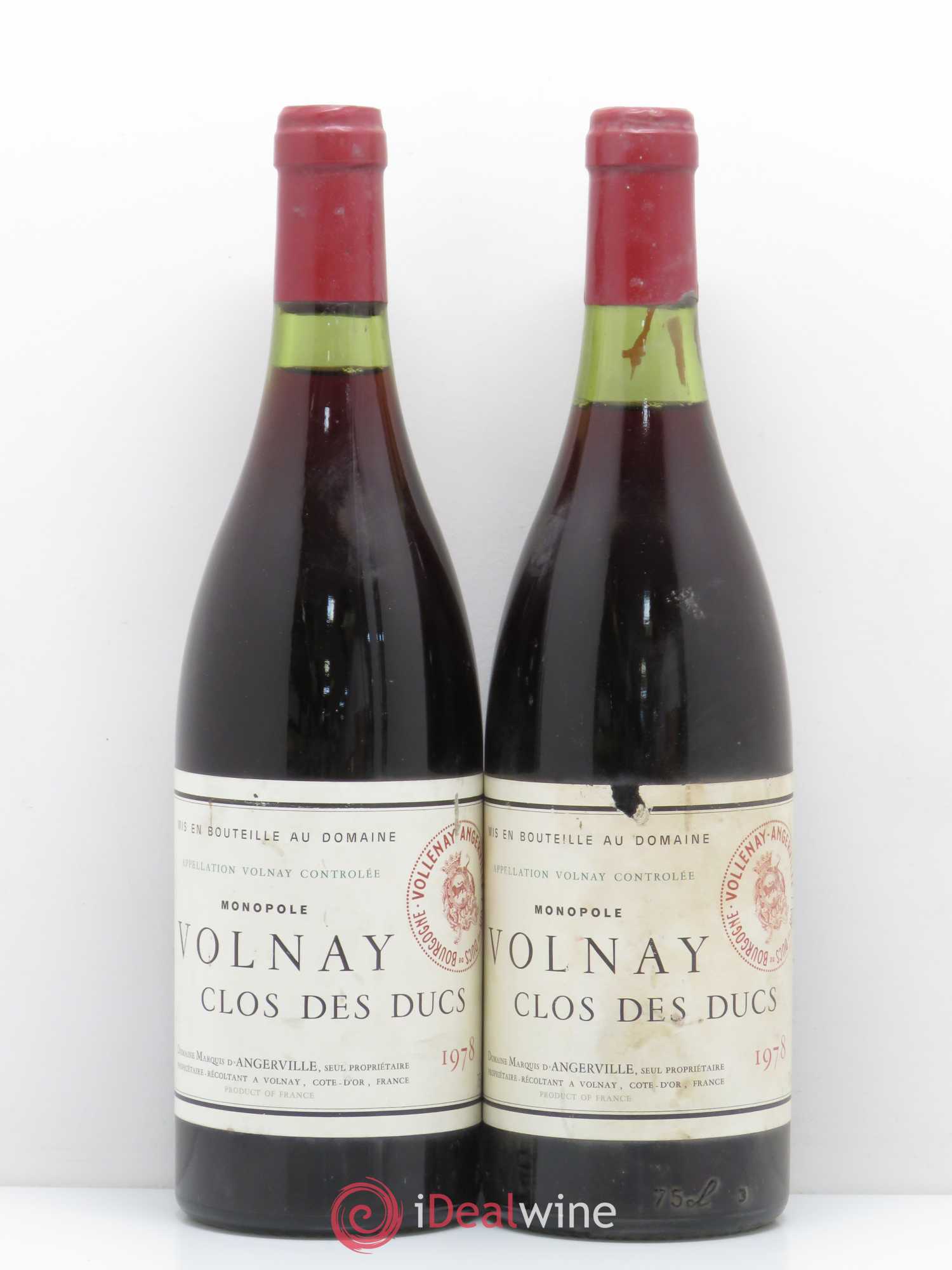 Volnay 1er Cru Clos des Ducs Marquis d'Angerville (Domaine) 1978 - Lot de 5 bouteilles - 2