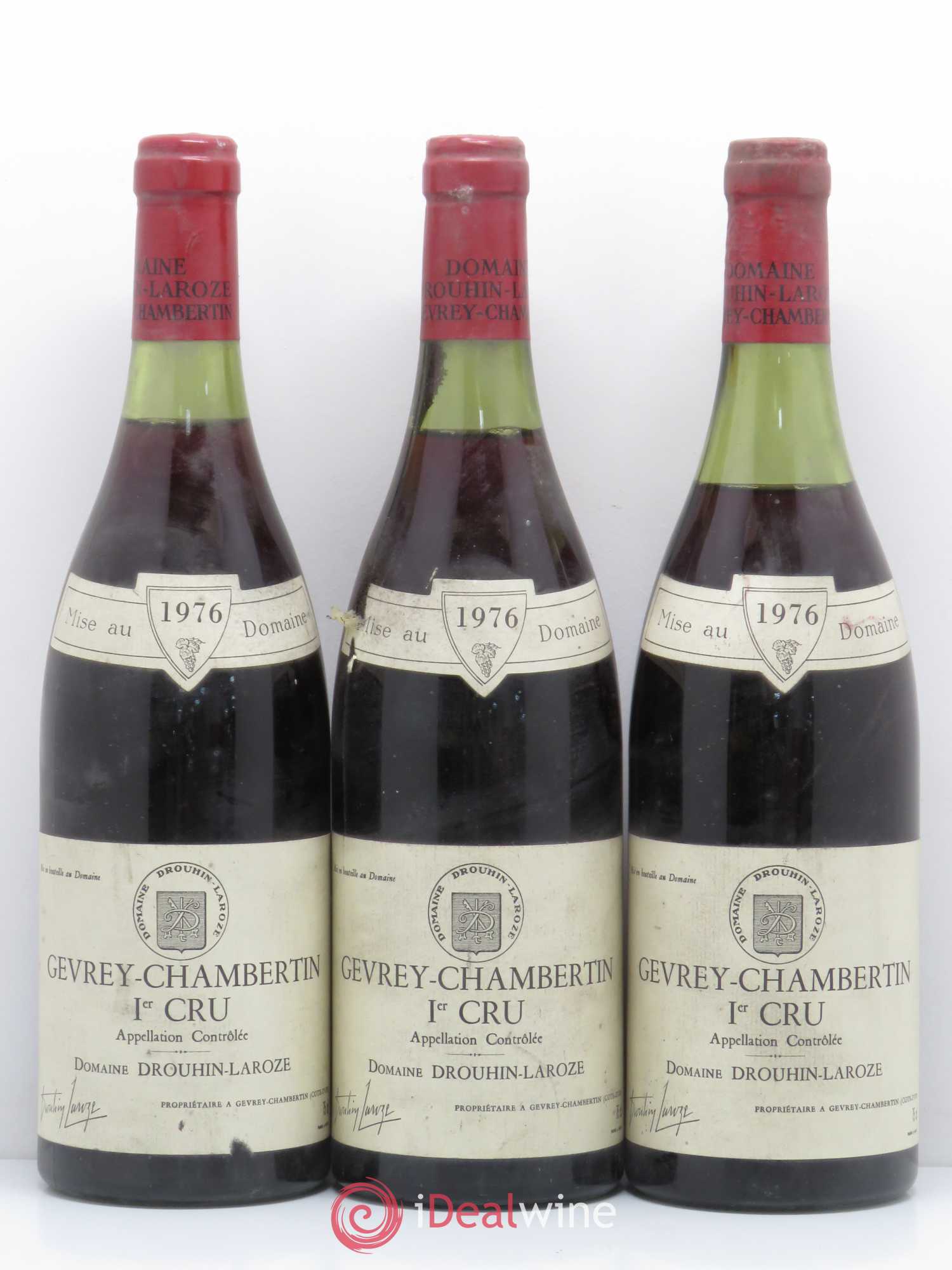 Gevrey-Chambertin 1er Cru Domaine Drouhin Laroze 1976 - Posten von 3 Flaschen - 0