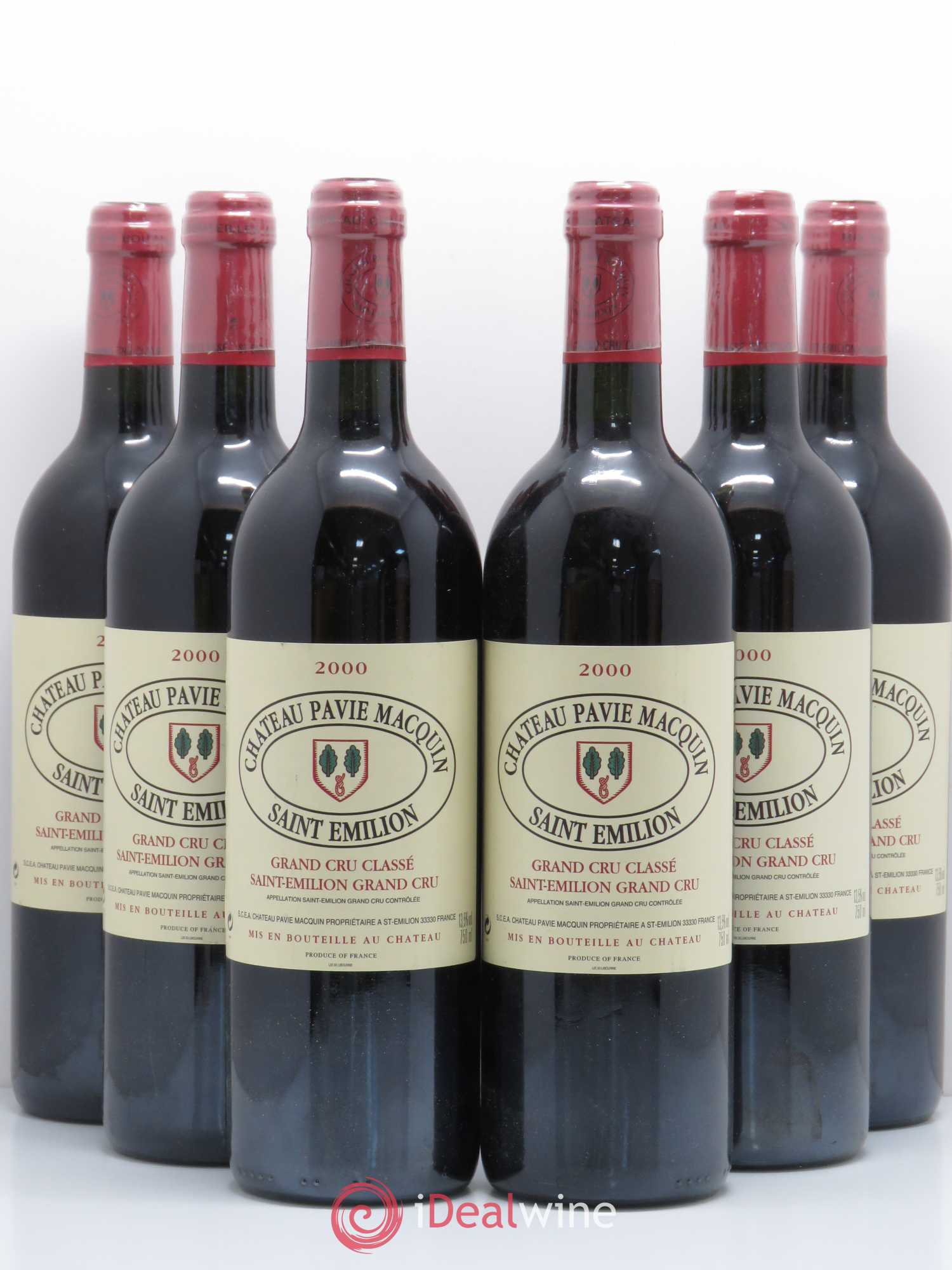 Château Pavie Macquin 1er Grand Cru Classé B 2000 - Lot de 6 bouteilles - 0