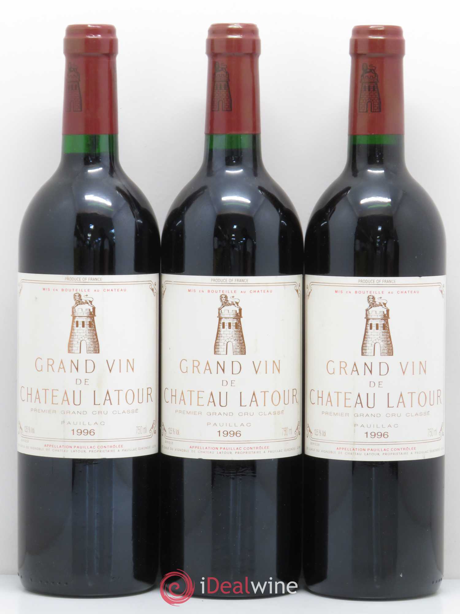 Château Latour 1er Grand Cru Classé 1996 - Lot de 3 bouteilles - 0