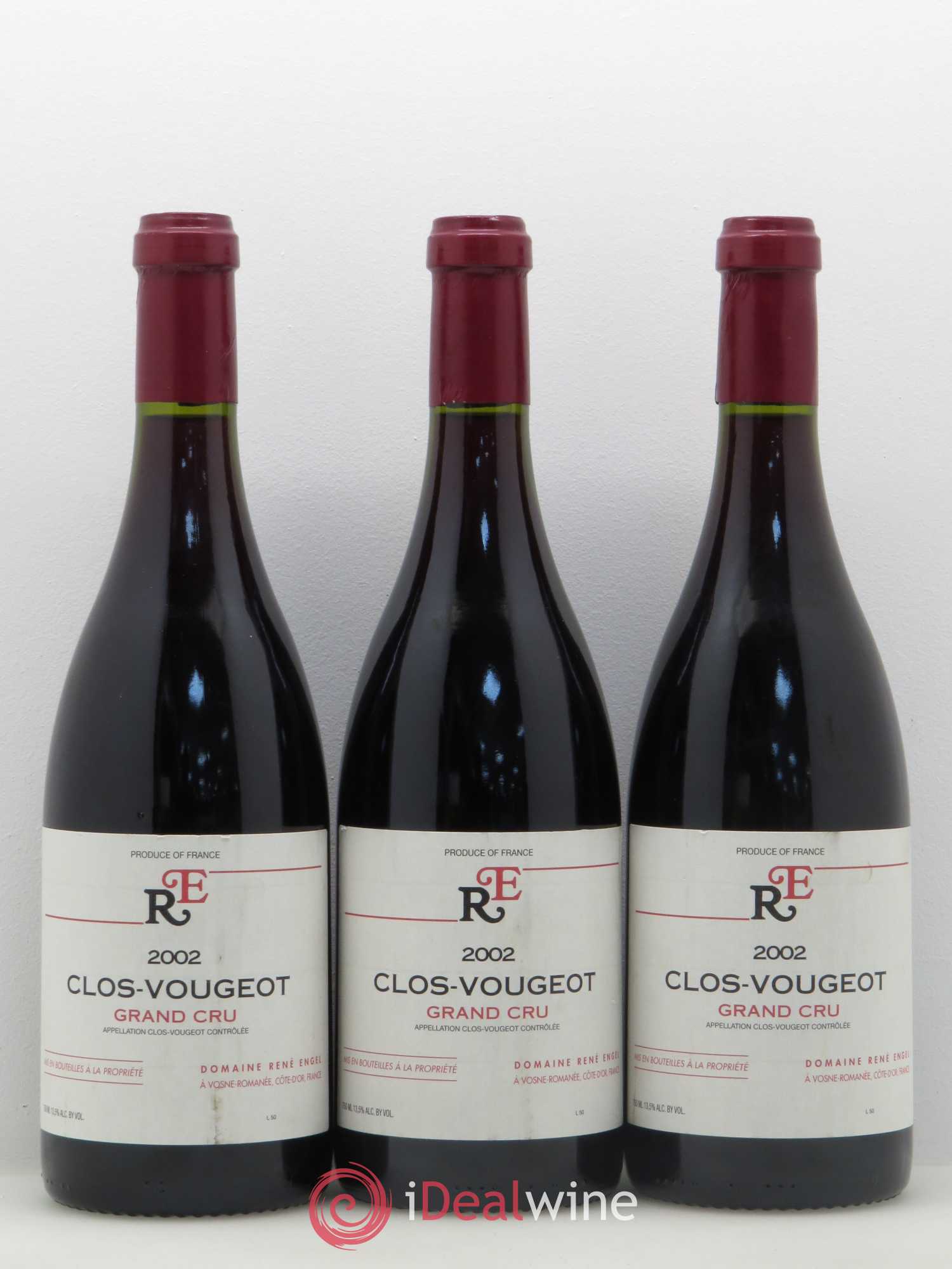 Clos de Vougeot Grand Cru Domaine René Engel - Domaine Eugénie 2002 - Lot de 3 bouteilles - 0