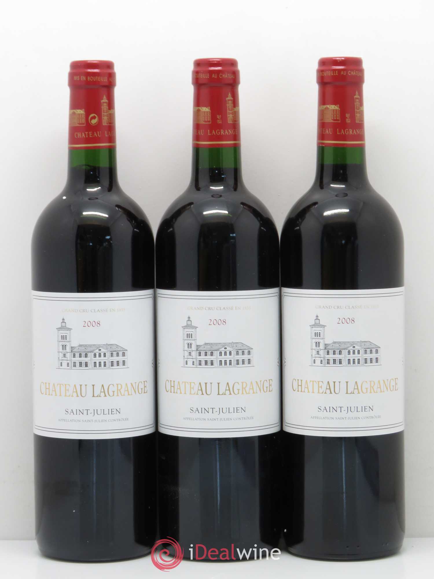 Château Lagrange 3ème Grand Cru Classé 2008 - Lot de 3 bouteilles - 0