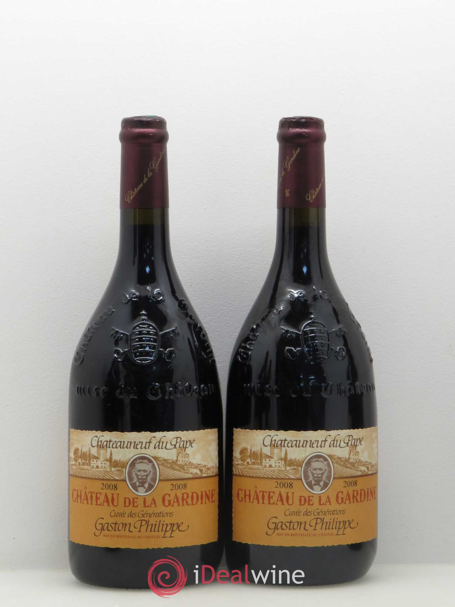 Châteauneuf-du-Pape Château de La Gardine Cuvée des Générations Gaston Philippe Famille Brunel 2008 - Lot de 5 bouteilles - 2
