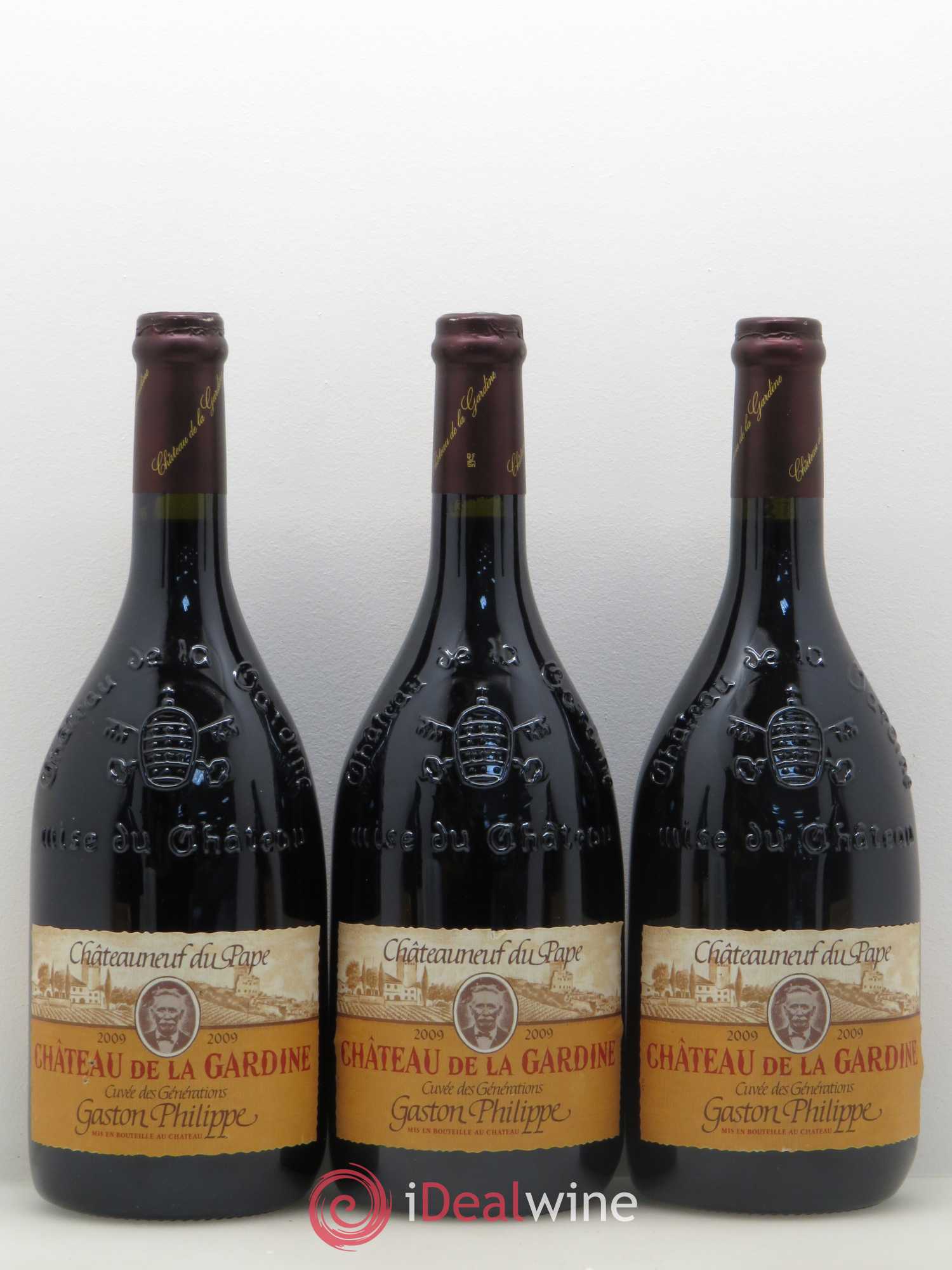 Châteauneuf-du-Pape Château de La Gardine Cuvée des Générations Gaston Philippe Famille Brunel 2009 - Lot de 5 bouteilles - 1