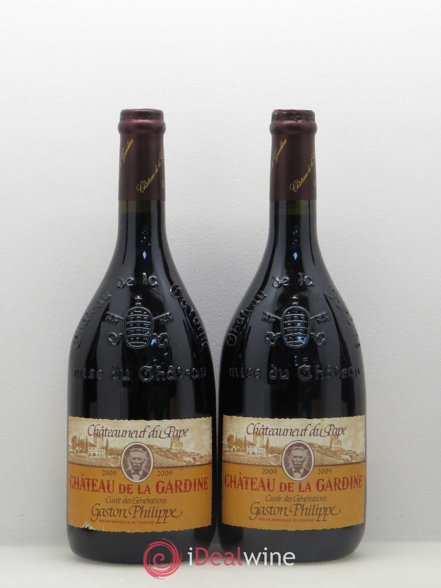 Châteauneuf-du-Pape Château de La Gardine Cuvée des Générations Gaston Philippe Famille Brunel 2009 - Lot de 5 bouteilles - 2