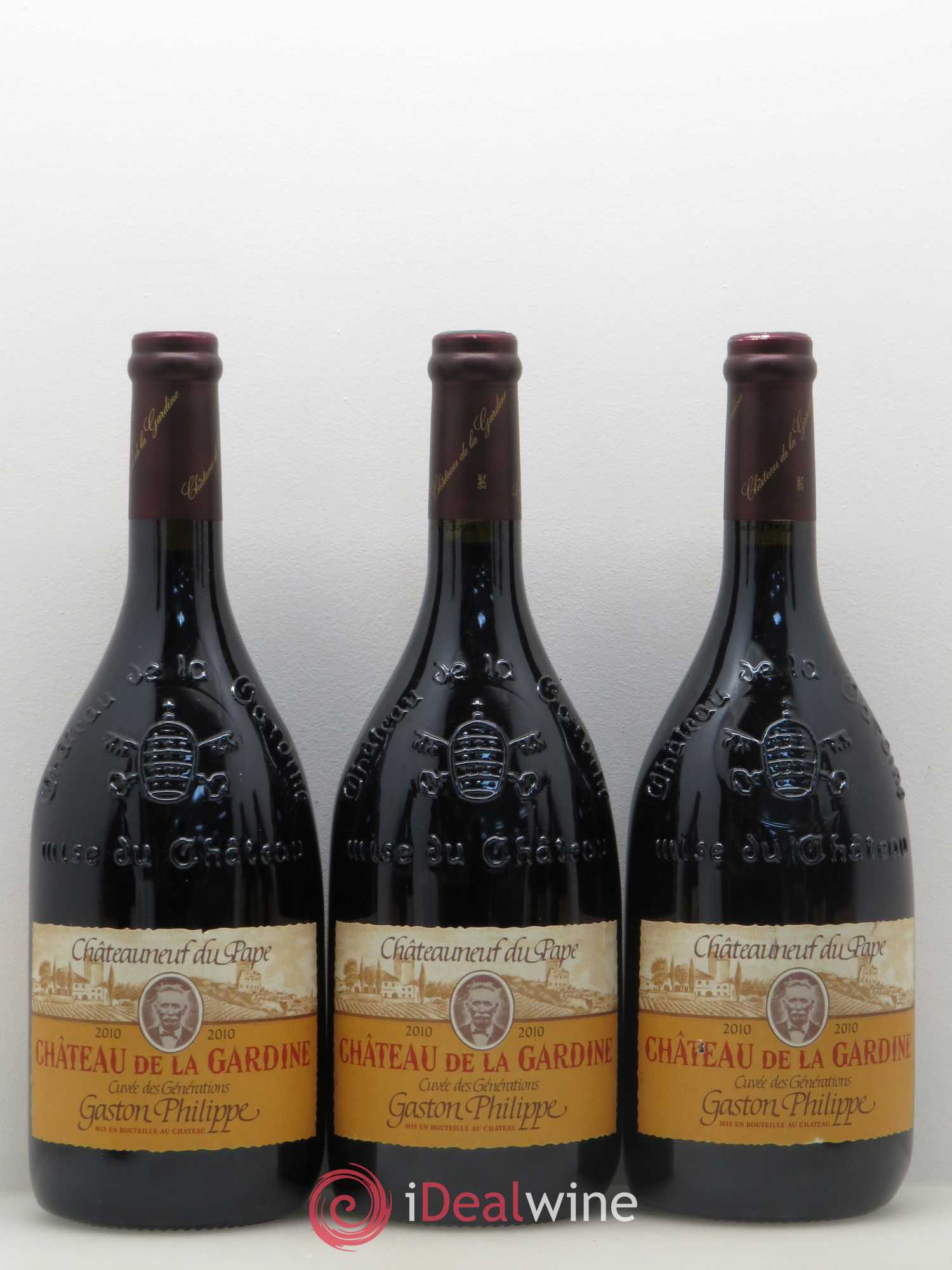 Châteauneuf-du-Pape Château de La Gardine Cuvée des Générations Gaston Philippe Famille Brunel 2010 - Lot de 6 bouteilles - 1