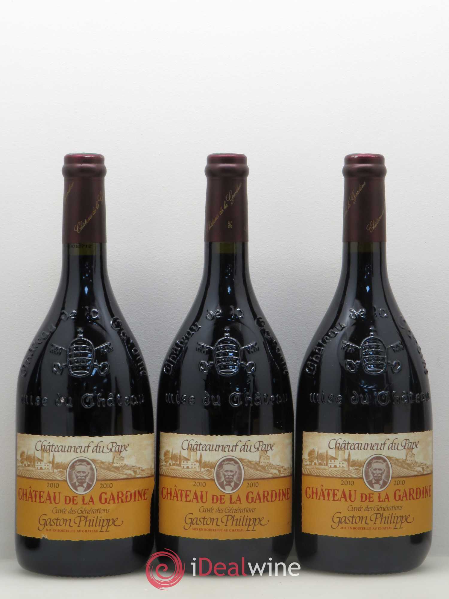 Châteauneuf-du-Pape Château de La Gardine Cuvée des Générations Gaston Philippe Famille Brunel 2010 - Lot de 6 bouteilles - 2