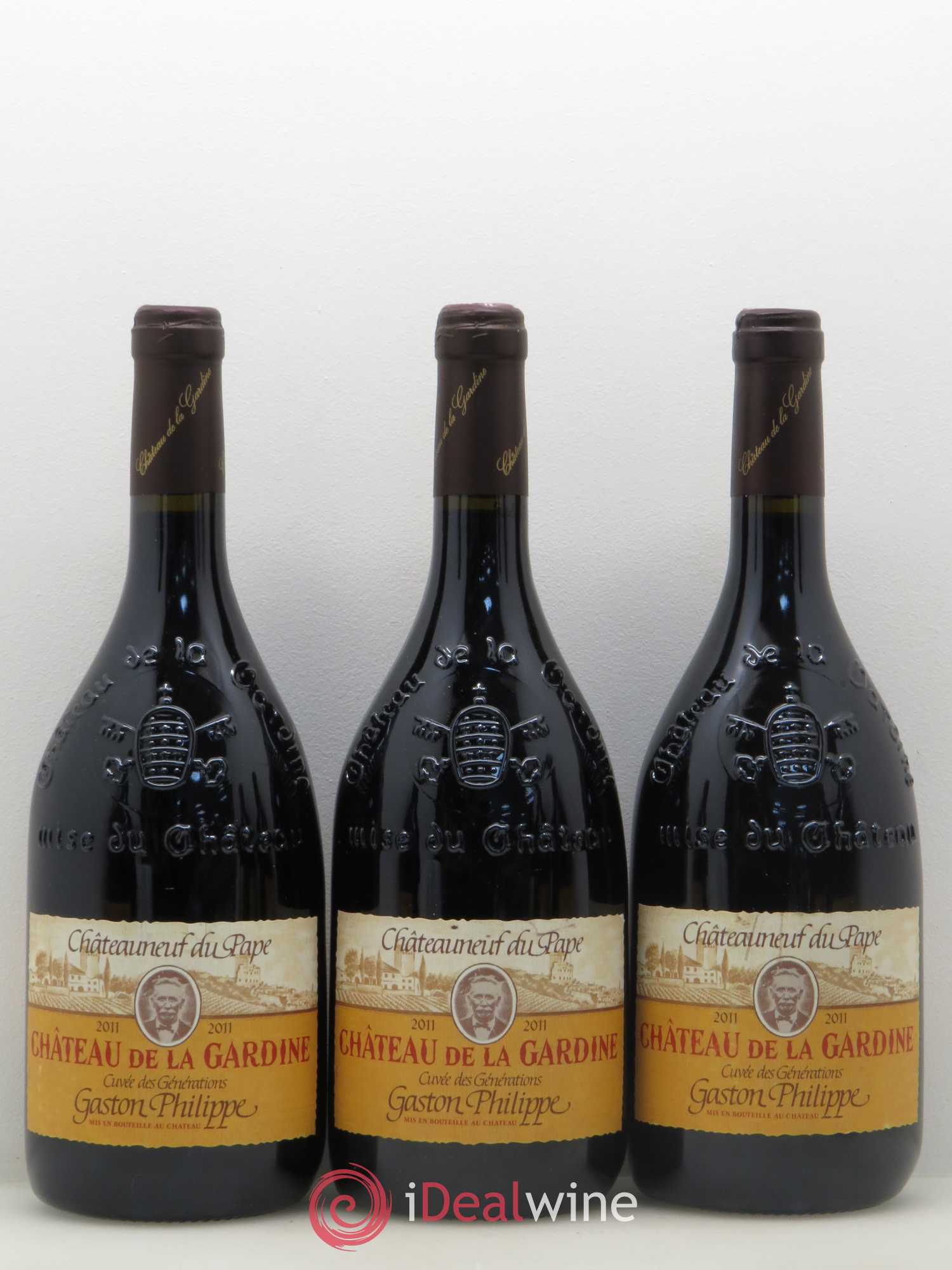 Châteauneuf-du-Pape Château de La Gardine Cuvée des Générations Gaston Philippe Famille Brunel 2011 - Lot de 6 bouteilles - 1