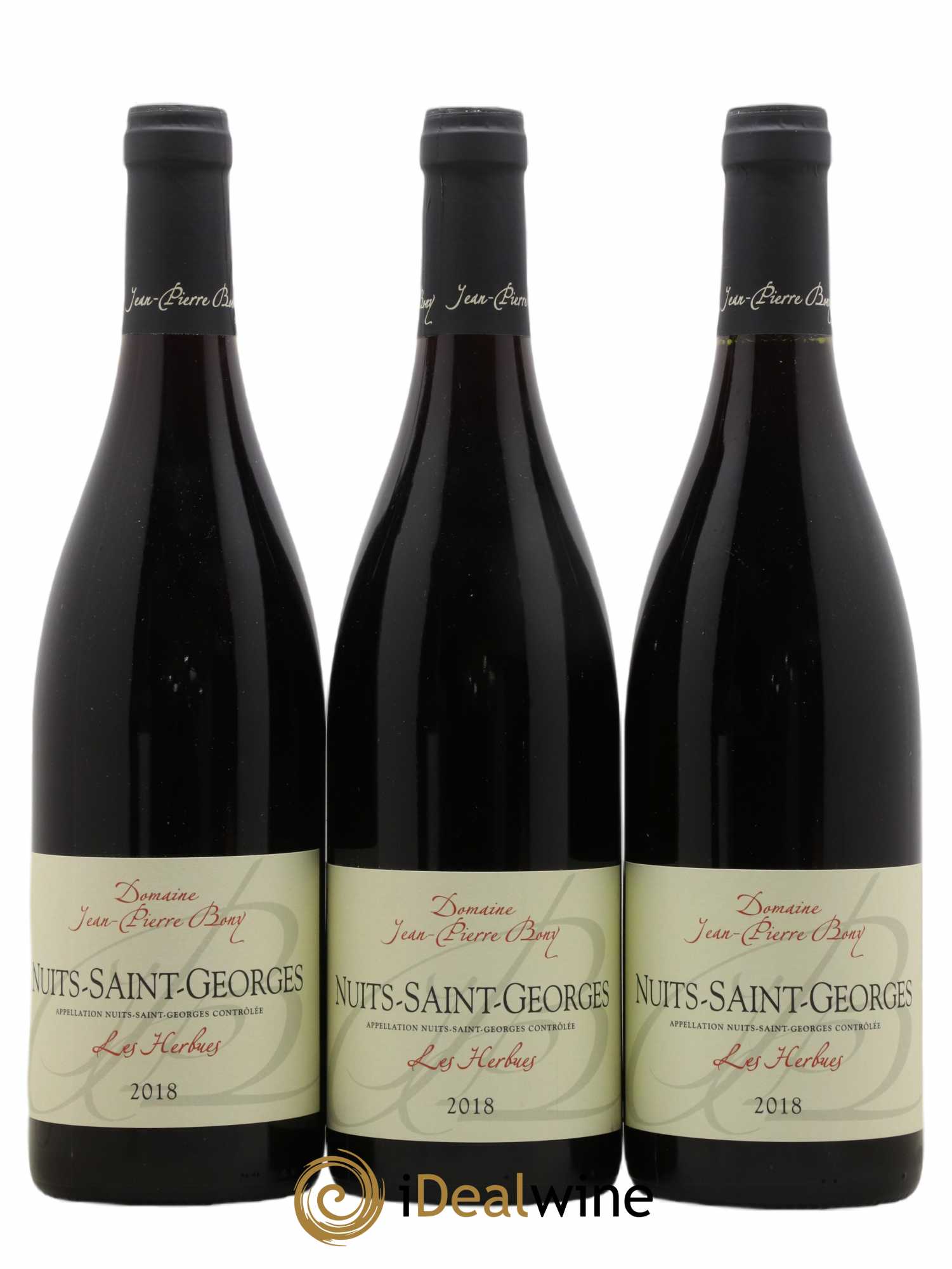 Nuits-Saint-Georges Les Herbues Domaine Jean Pierre Bony 2018 - Lot de 3 bouteilles - 0