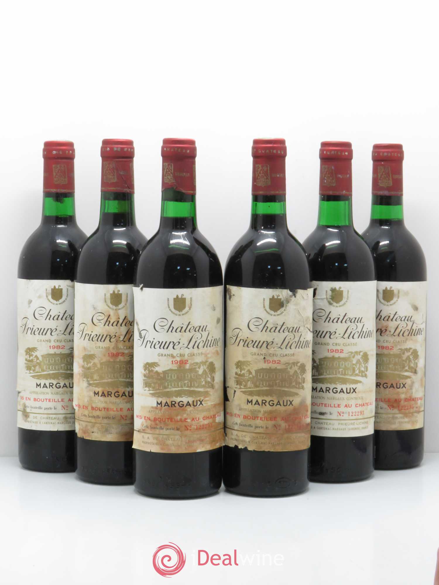 Château Prieuré Lichine 4ème Grand Cru Classé 1982 - Lot de 6 bouteilles - 0