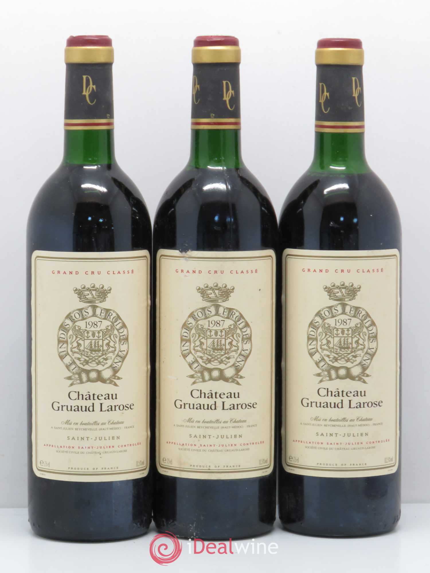 Château Gruaud Larose 2ème Grand Cru Classé 1987 - Lot de 3 bouteilles - 0