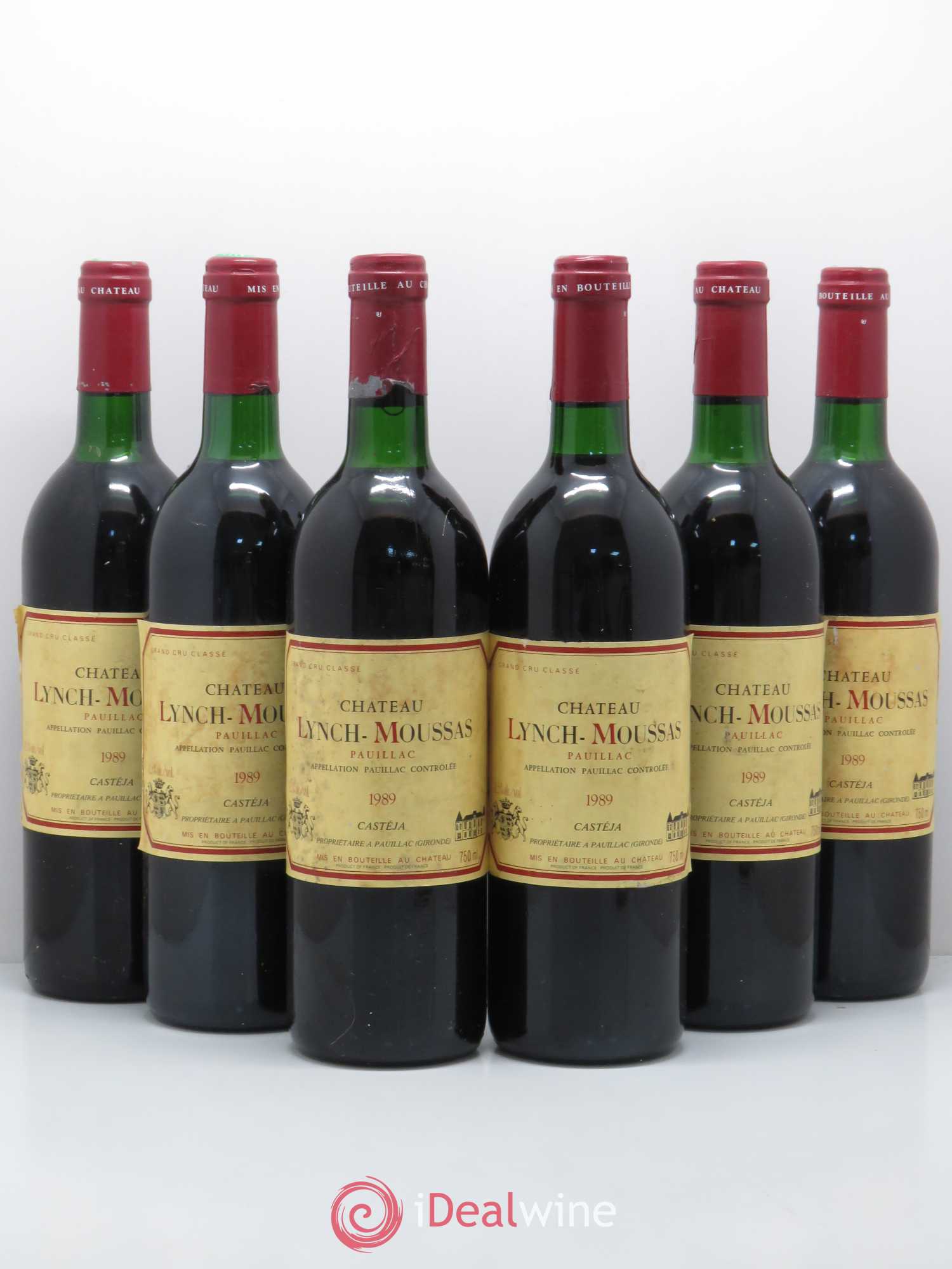 Château Lynch Moussas 5ème Grand Cru Classé 1989 - Lot de 6 bouteilles - 0