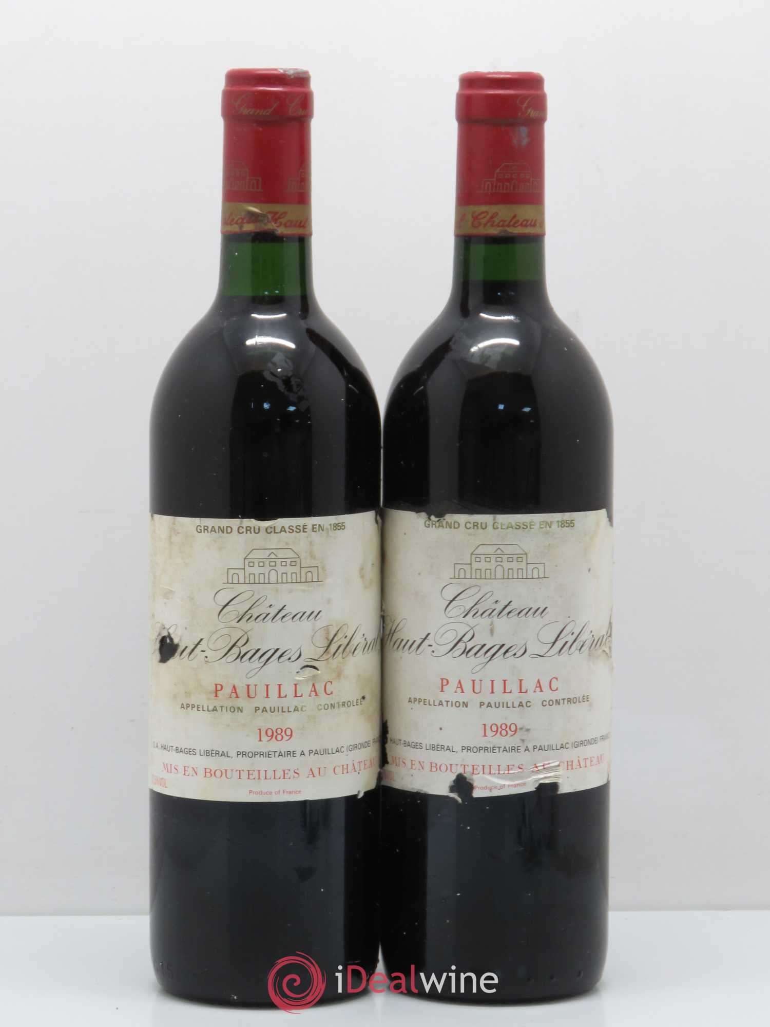 Château Haut Bages Libéral 5ème Grand Cru Classé 1989 - Lot de 2 bouteilles - 0