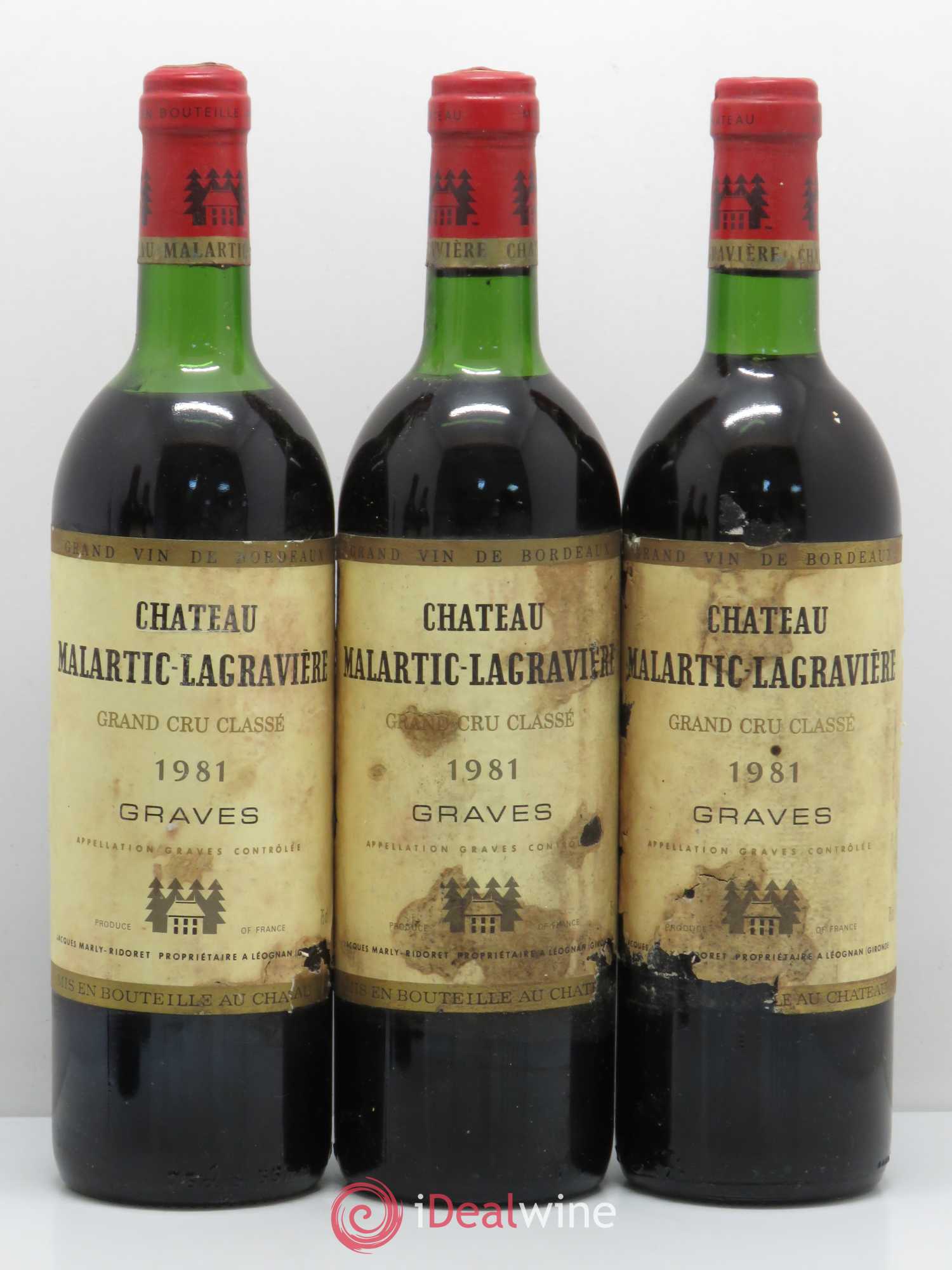 Château Malartic-Lagravière Cru Classé de Graves 1981 - Lot de 5 bouteilles - 2