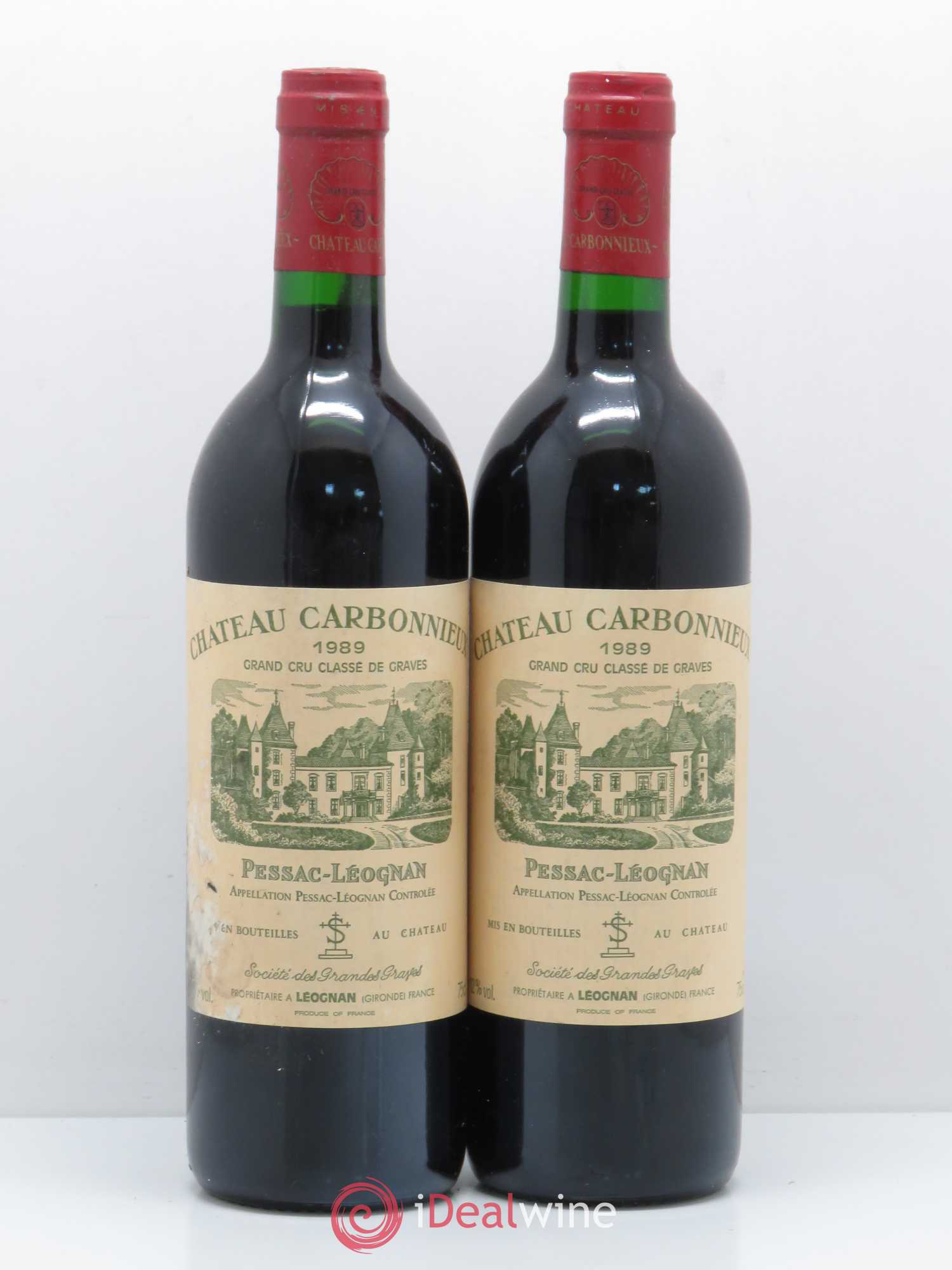 Château Carbonnieux Cru Classé de Graves 1989 - Lot de 2 bouteilles - 0
