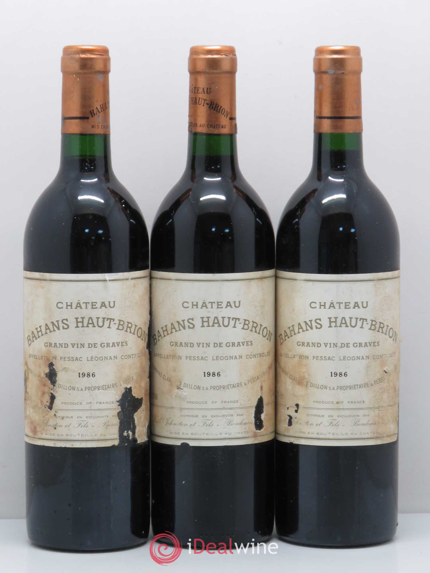 Clarence (Bahans) de Haut-Brion Second Vin 1986 - Lot de 3 bouteilles - 0