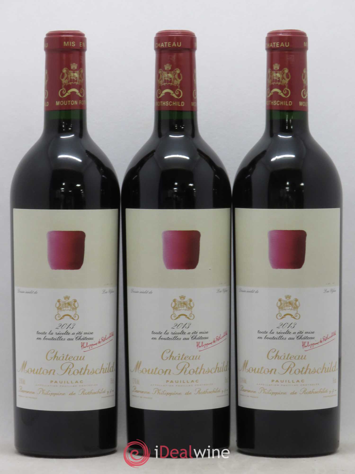 Château Mouton Rothschild 1er Grand Cru Classé 2013 - Lot de 3 bouteilles - 0