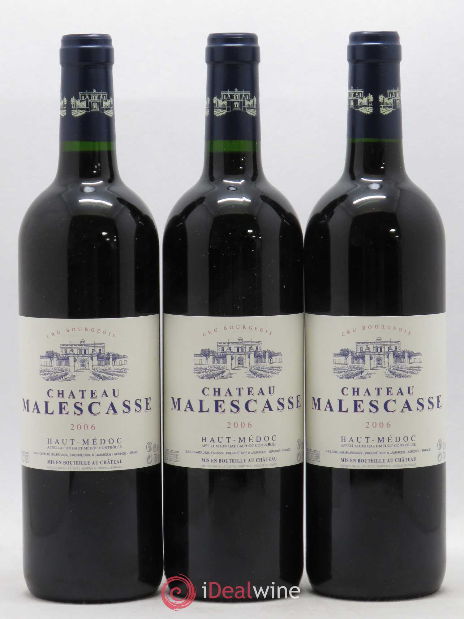 Château Malescasse Cru Bourgeois Exceptionnel 2006 - Lot de 3 bouteilles - 0
