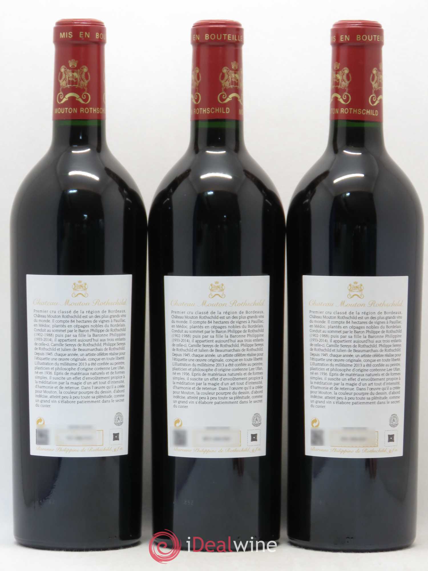 Château Mouton Rothschild 1er Grand Cru Classé 2013 - Lot de 3 bouteilles - 1