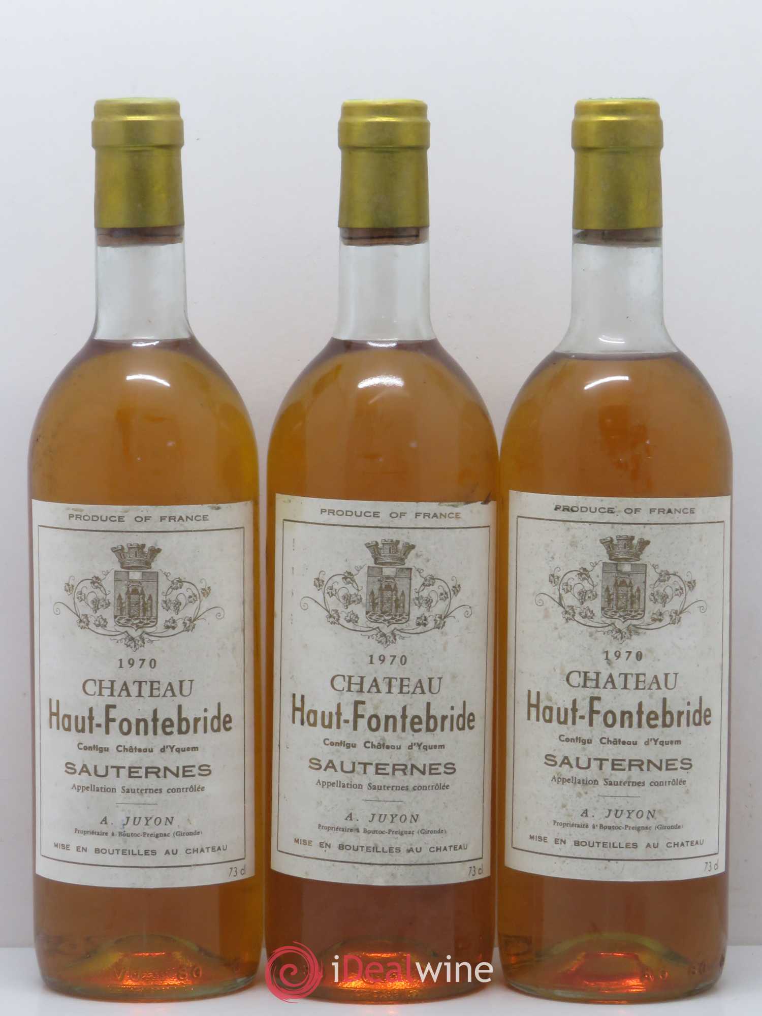 Sauternes Chateau Haut Fontebride 1970 - Lotto di 6 bottiglie - 2