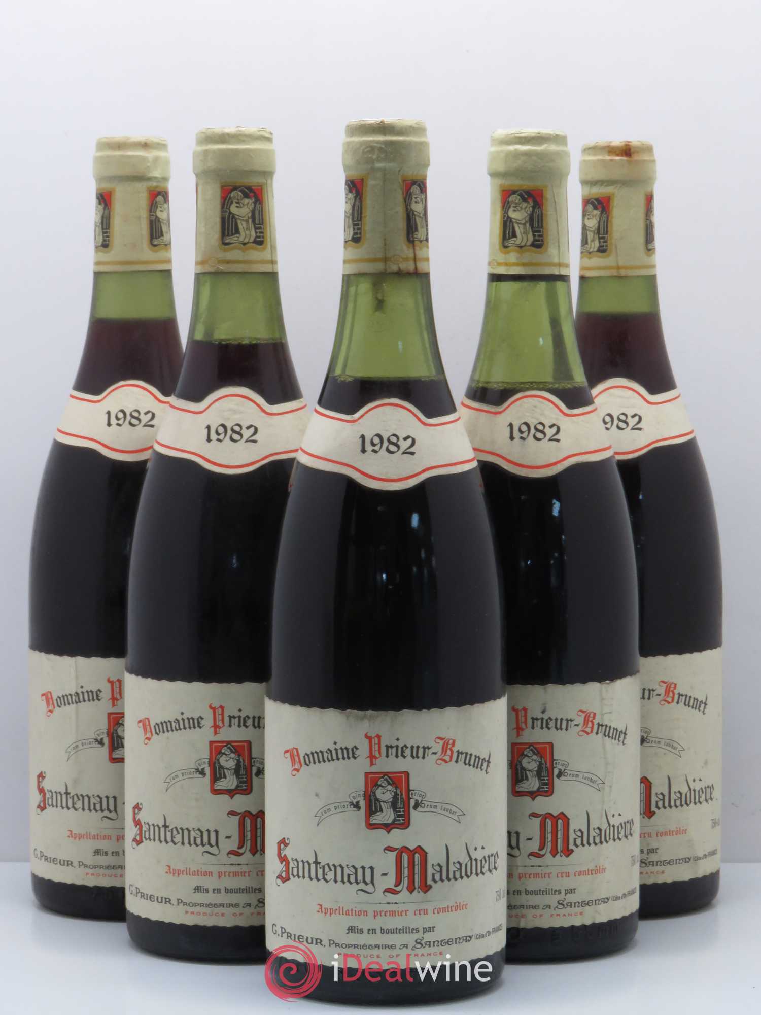 Santenay 1er Cru Maladière Domaine Prieur Brunet 1982 - Posten von 5 Flaschen - 0