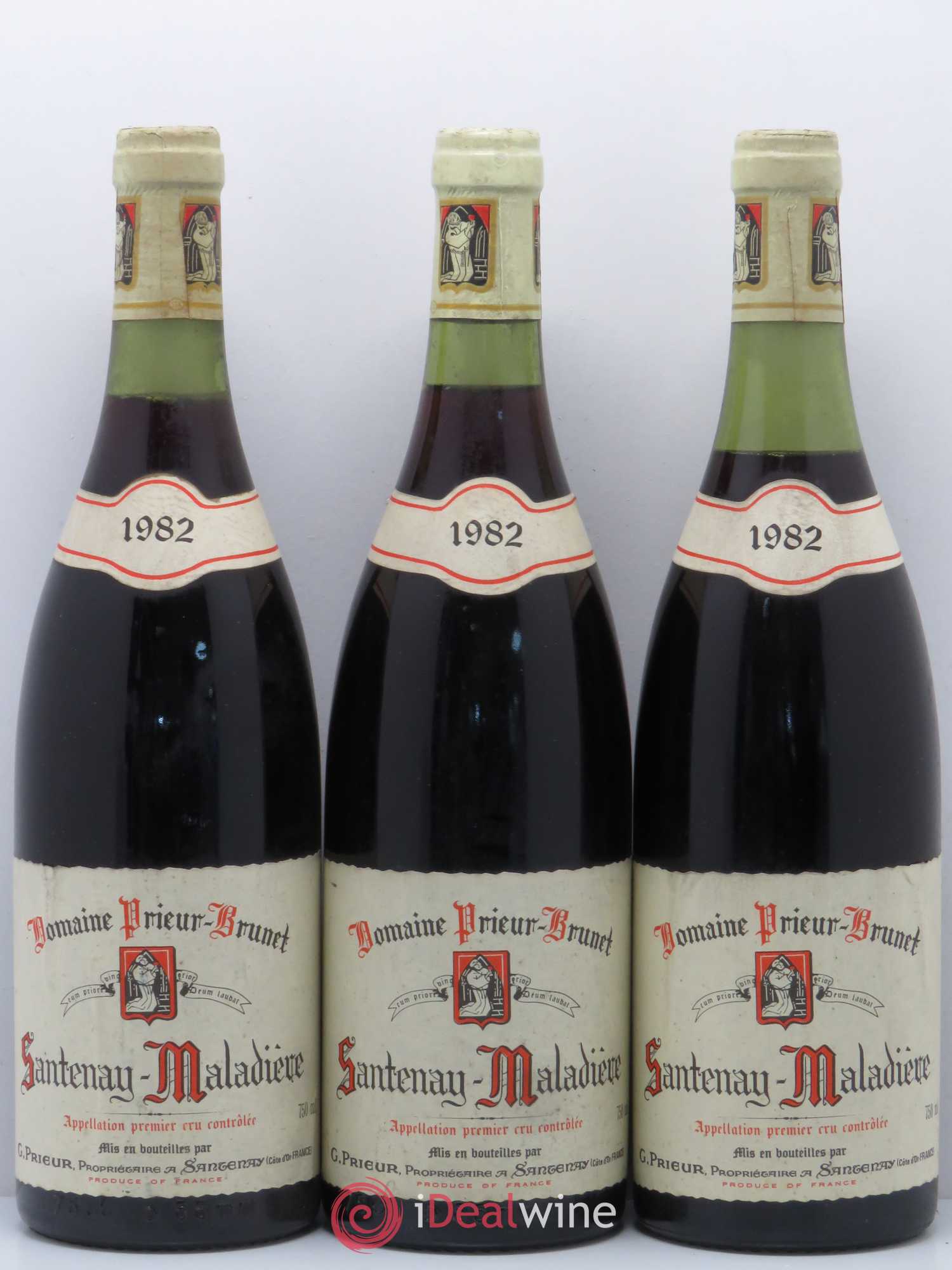 Santenay 1er Cru Maladière Domaine Prieur Brunet 1982 - Posten von 3 Flaschen - 0