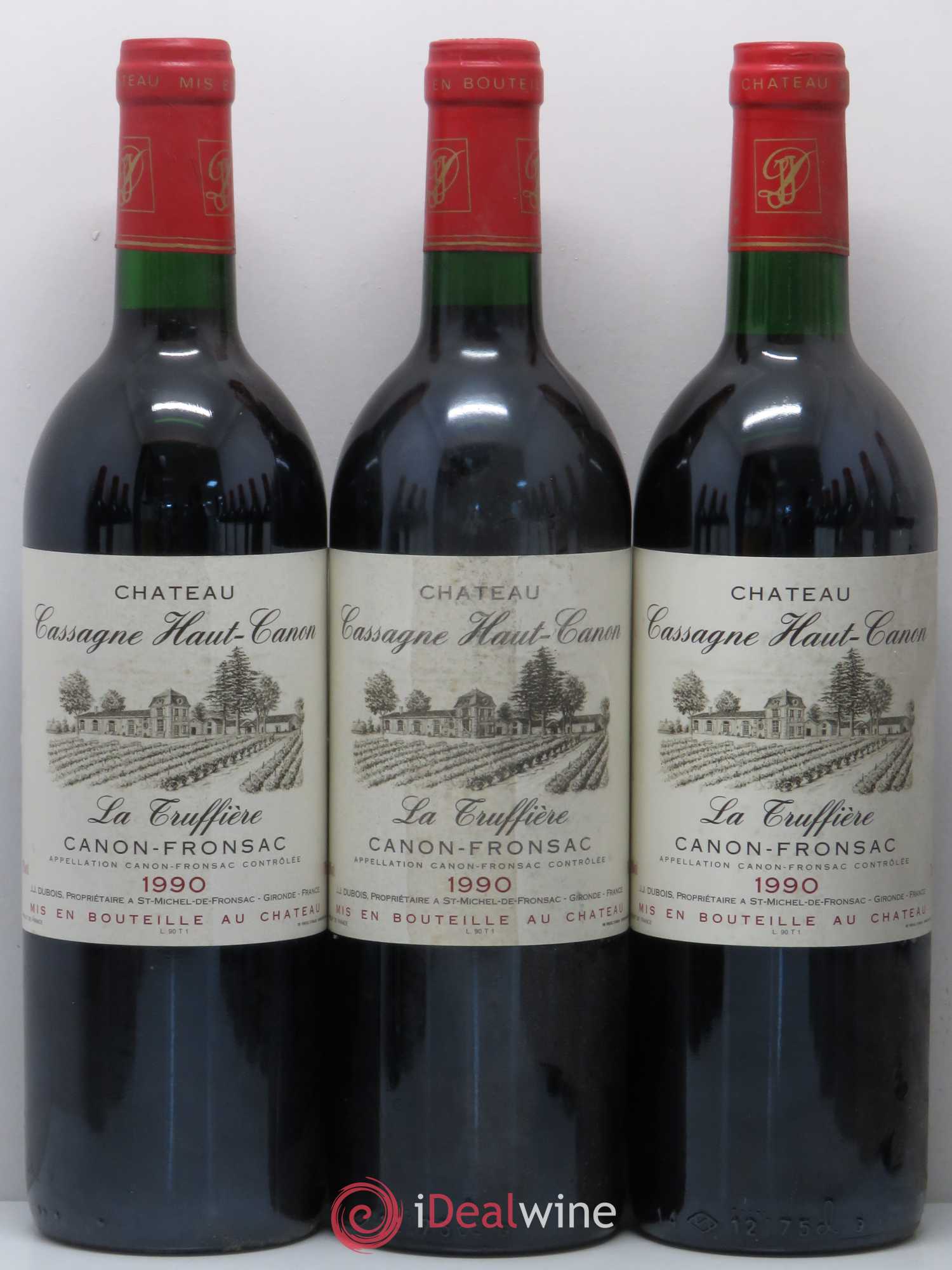Canon-Fronsac Château Cassagne Haut Canon La Truffiere 1990 - Lot of 12 bottles - 1
