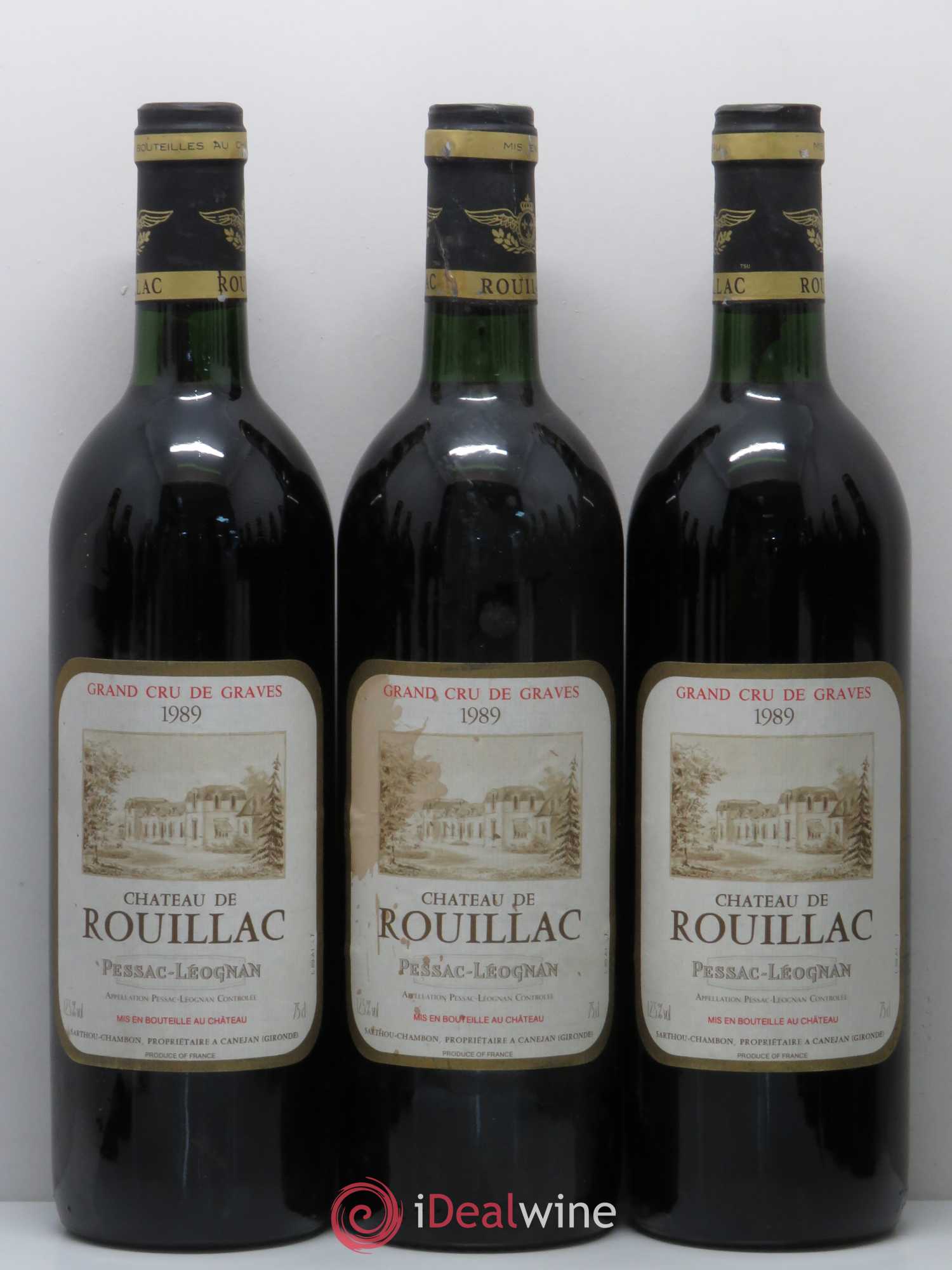 Pessac-Léognan Château Rouillac 1989 - Lot de 12 bouteilles - 1