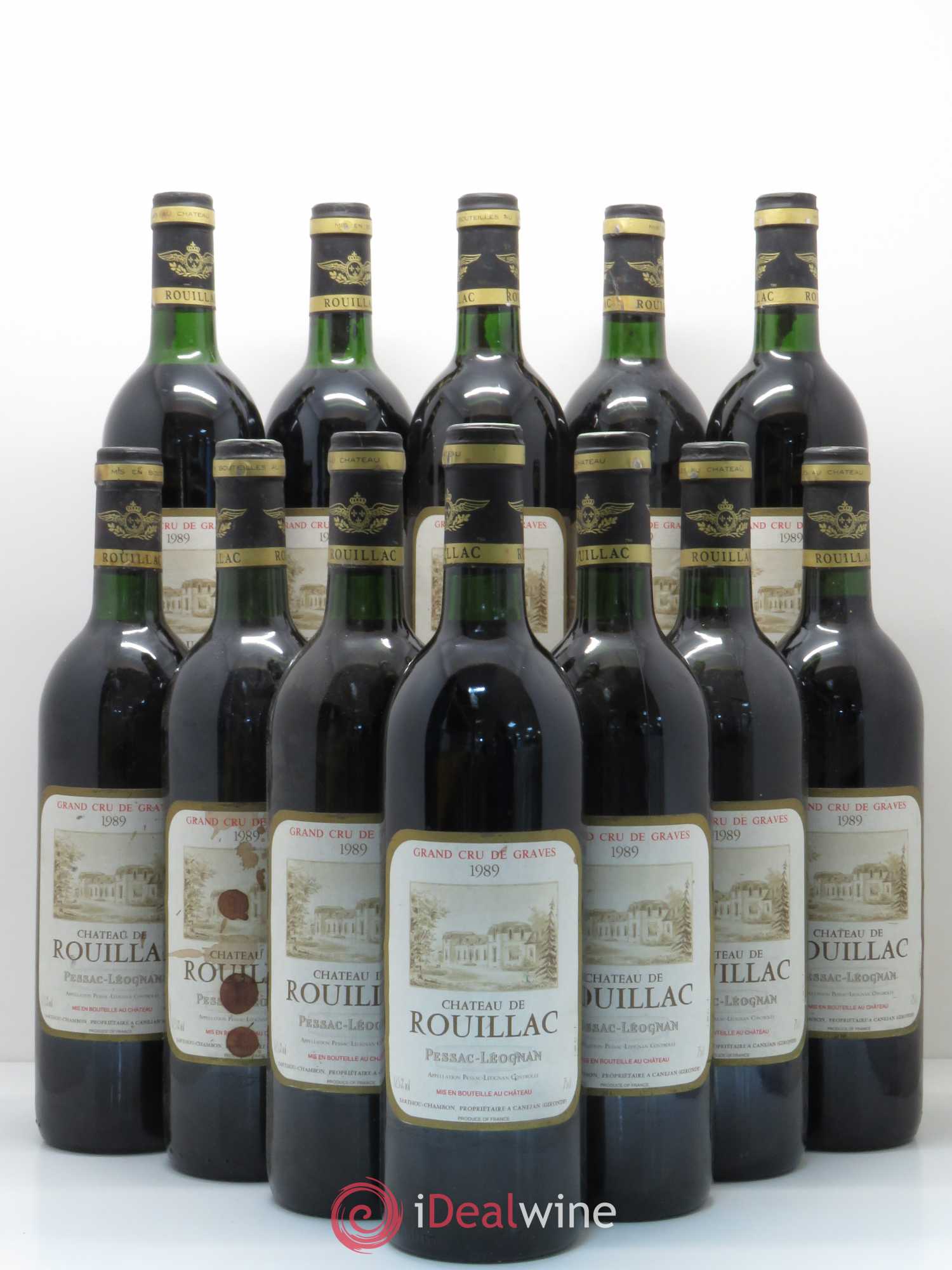 Pessac-Léognan Château Rouillac 1989 - Lot de 12 bouteilles - 0