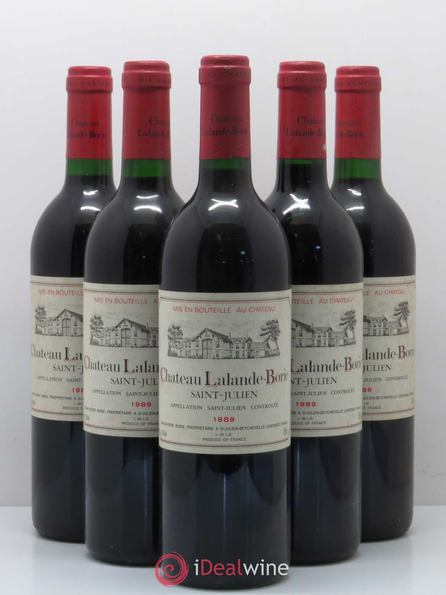 Château Lalande Borie 1989 - Lot de 5 bouteilles - 0