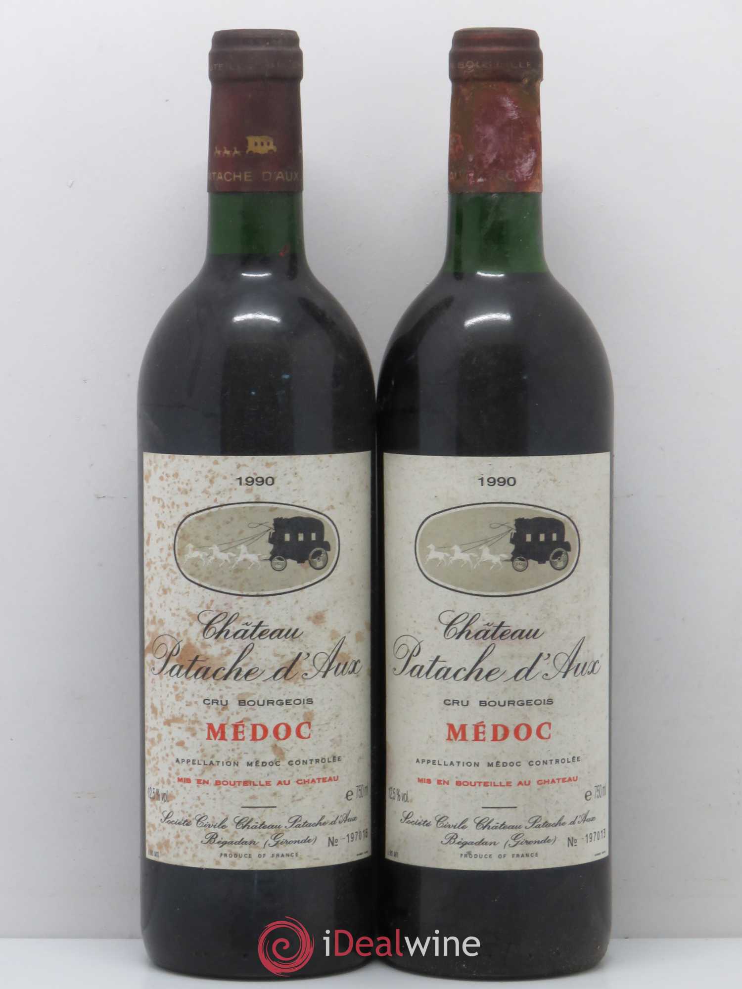 Château Patache d'Aux Cru Bourgeois 1990 - Lot de 2 bouteilles - 0