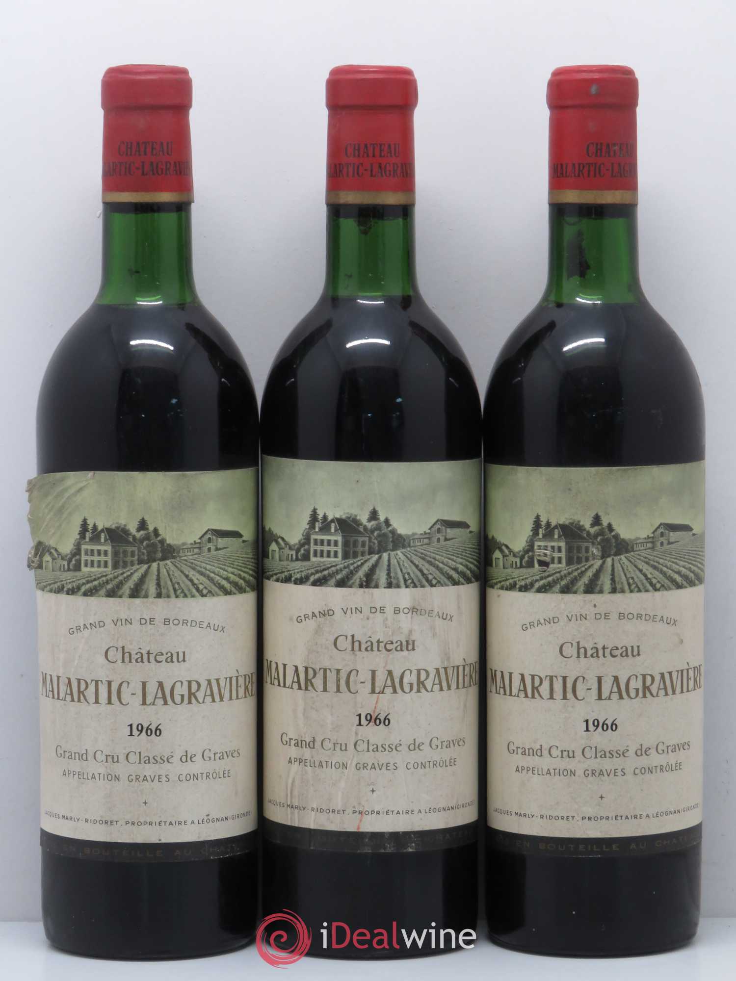 Graves Chateau Malartic-Lagravière 1966 - Posten von 3 Flaschen - 0