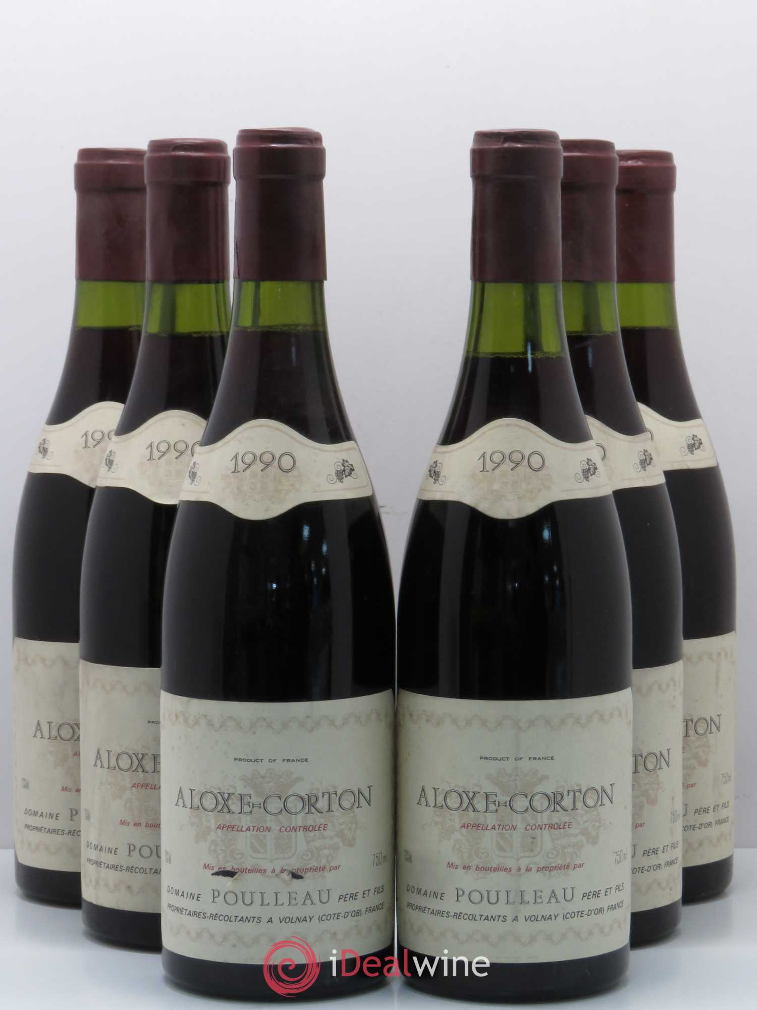 Aloxe-Corton Domaine Poulleau 1990 - Posten von 6 Flaschen - 0