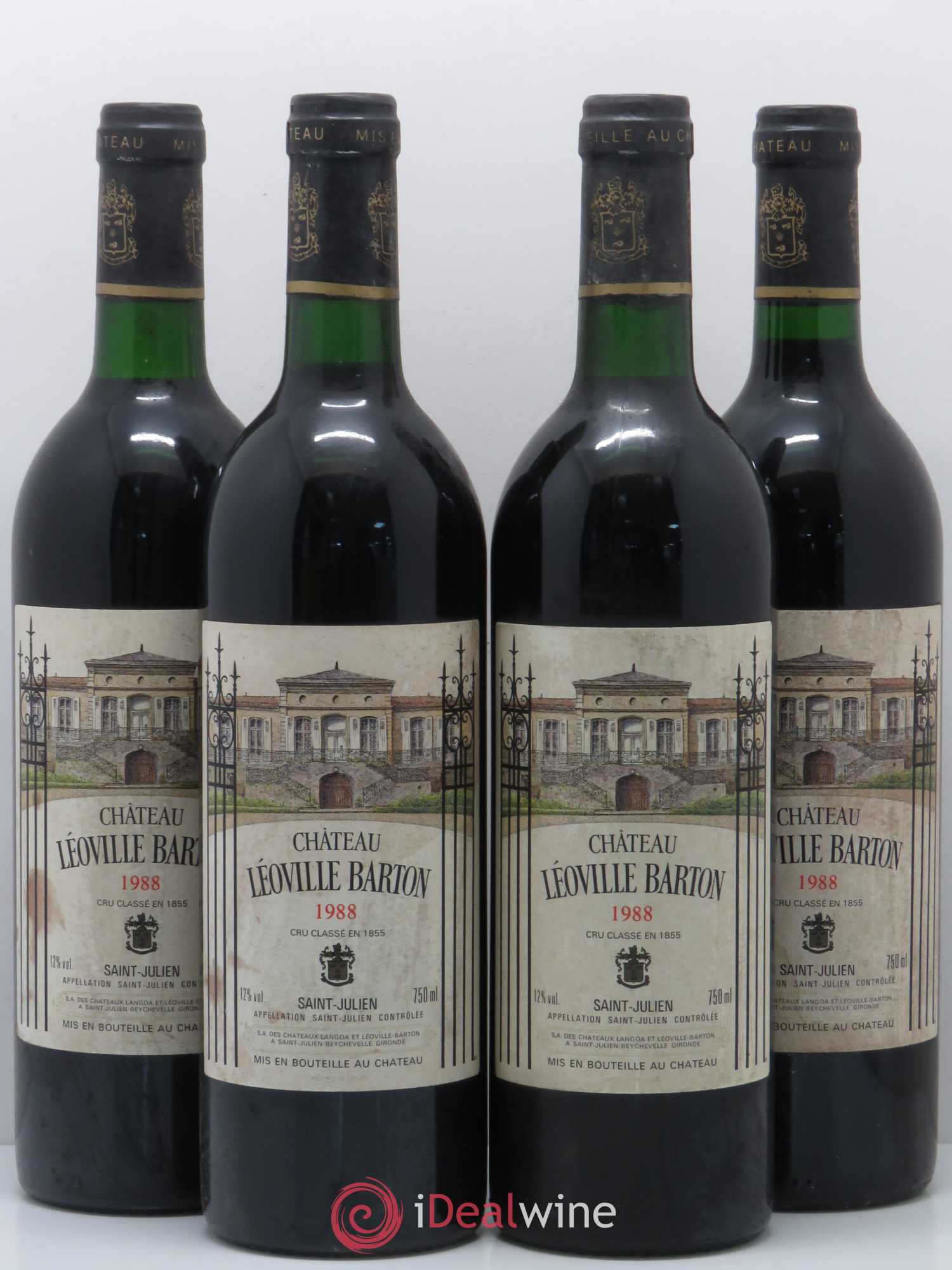 Château Léoville Barton 2ème Grand Cru Classé 1988 - Lot de 4 bouteilles - 0