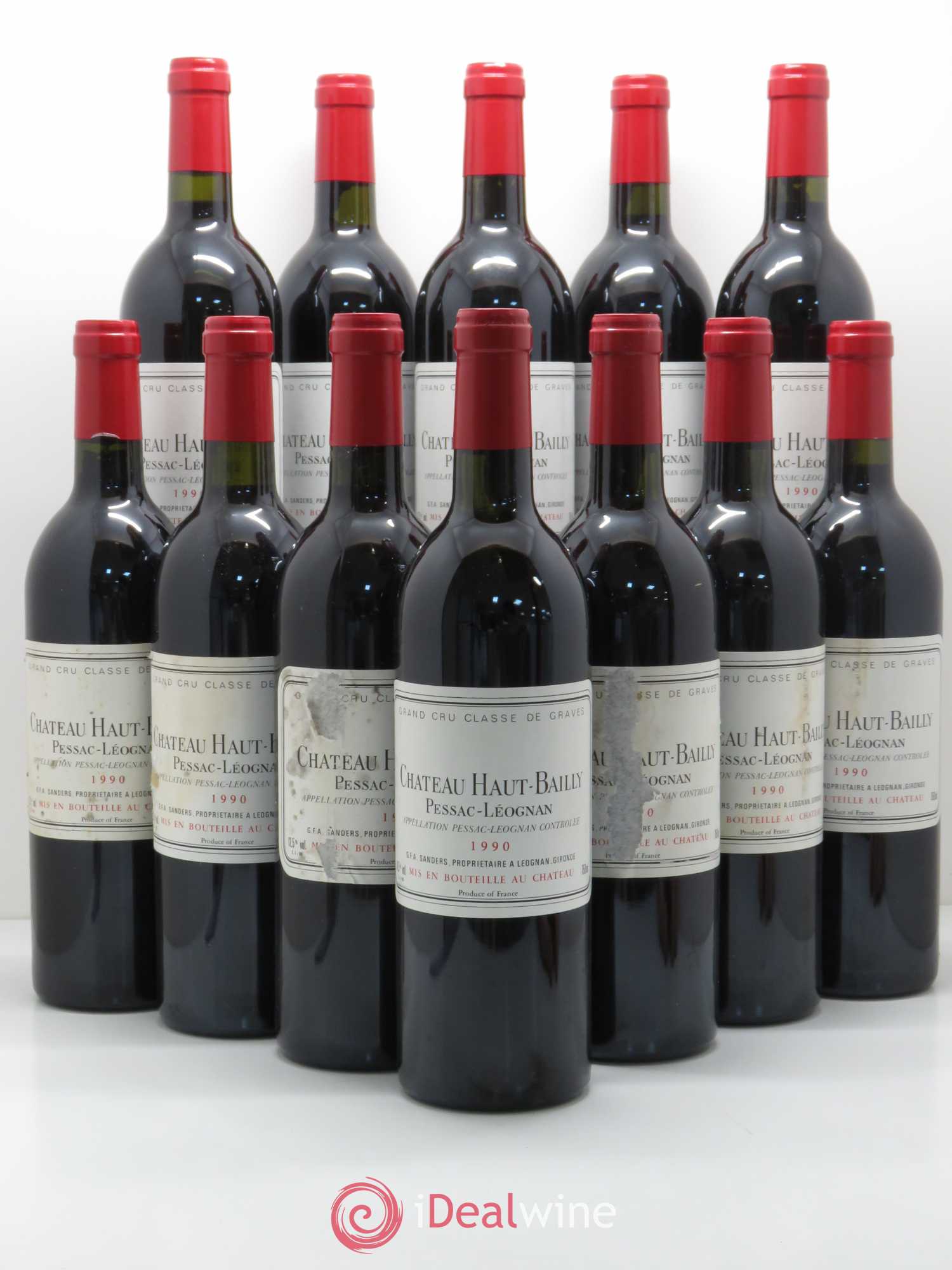 Château Haut-Bailly Cru Classé de Graves 1990 - Lot de 12 bouteilles - 0