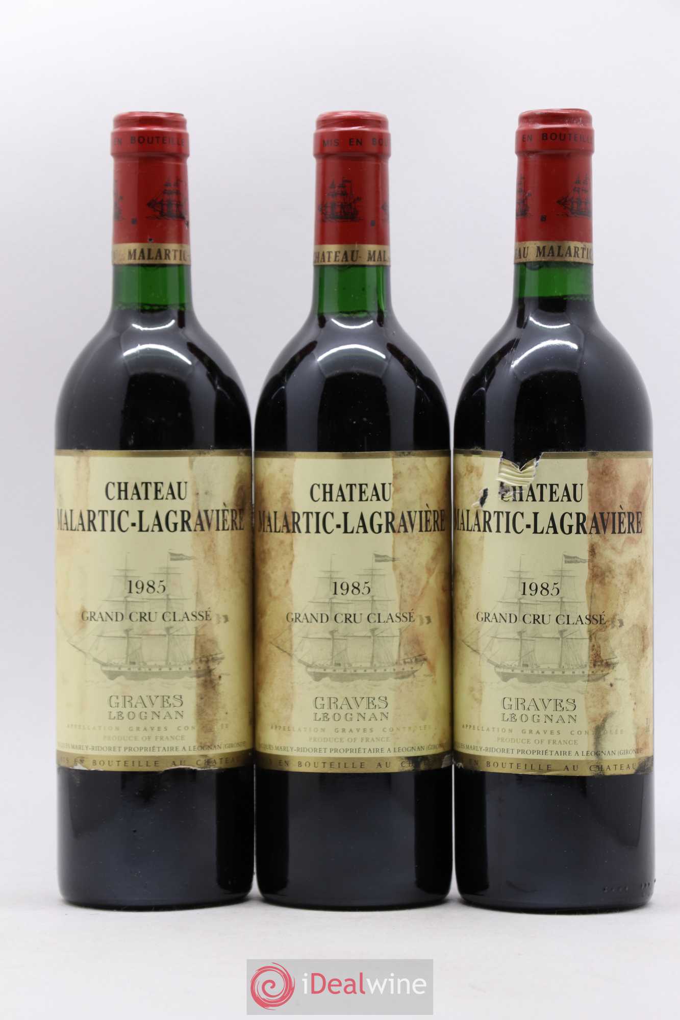Château Malartic-Lagravière Cru Classé de Graves 1985 - Lot de 12 bouteilles - 1