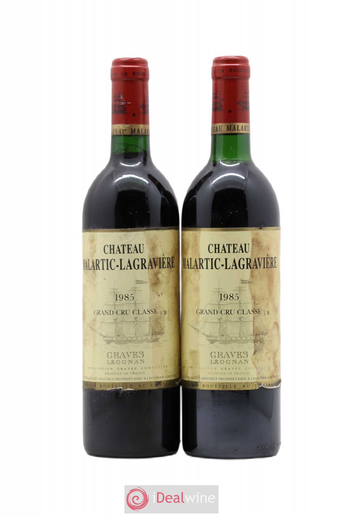 Château Malartic-Lagravière Cru Classé de Graves 1985 - Lot de 2 bouteilles - 0