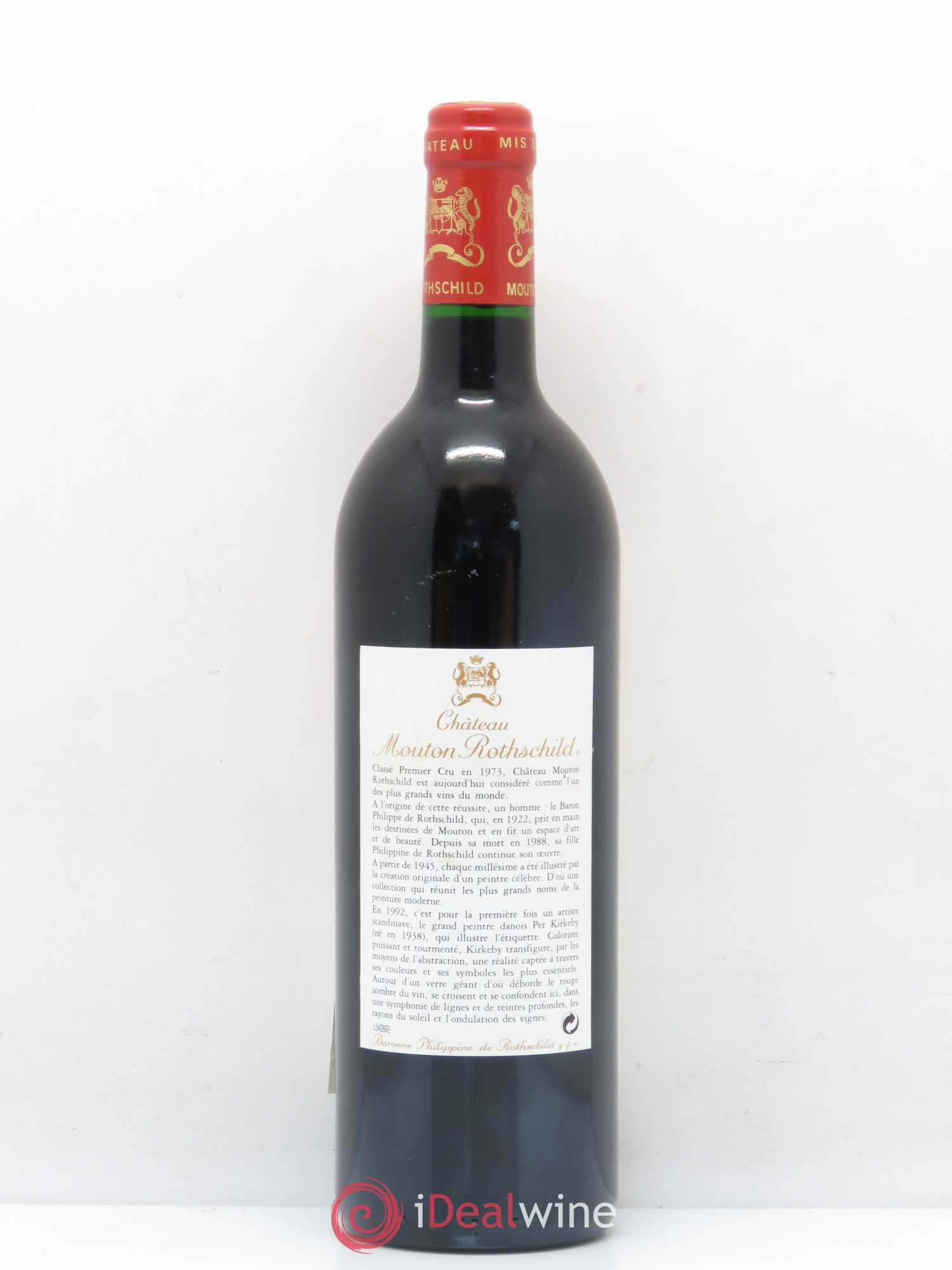 Château Mouton Rothschild 1er Grand Cru Classé 1992 - Lot de 1 bouteille - 1