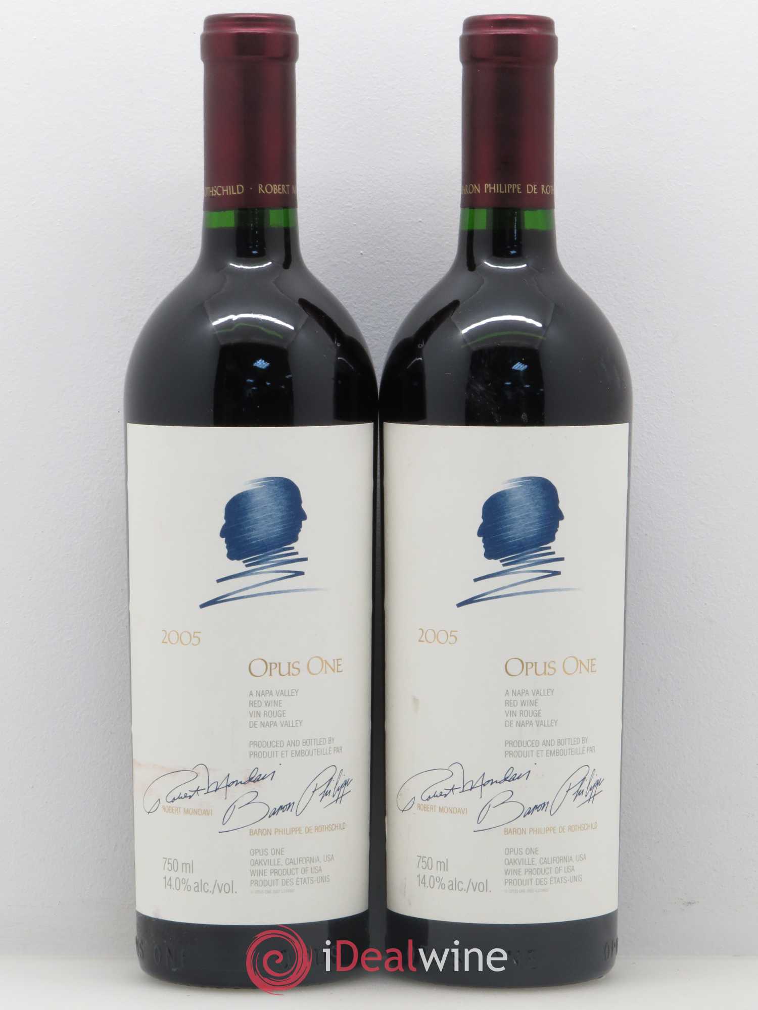 Napa Valley Opus One Robert Mondavi 2005 - Lot de 2 bouteilles - 0
