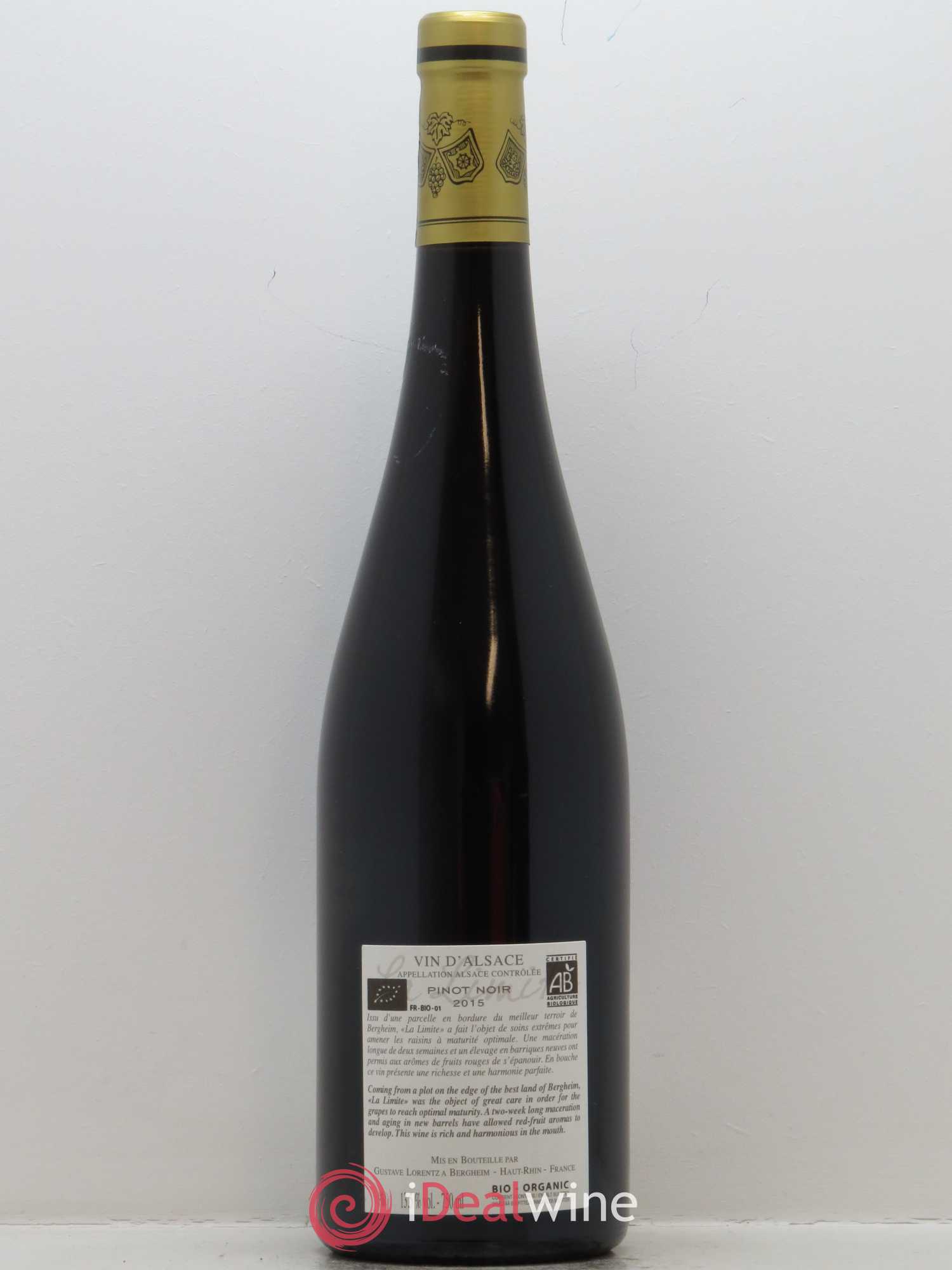 Pinot Noir La Limite Gustave Lorentz 2015 - Lot de 1 bouteille - 1
