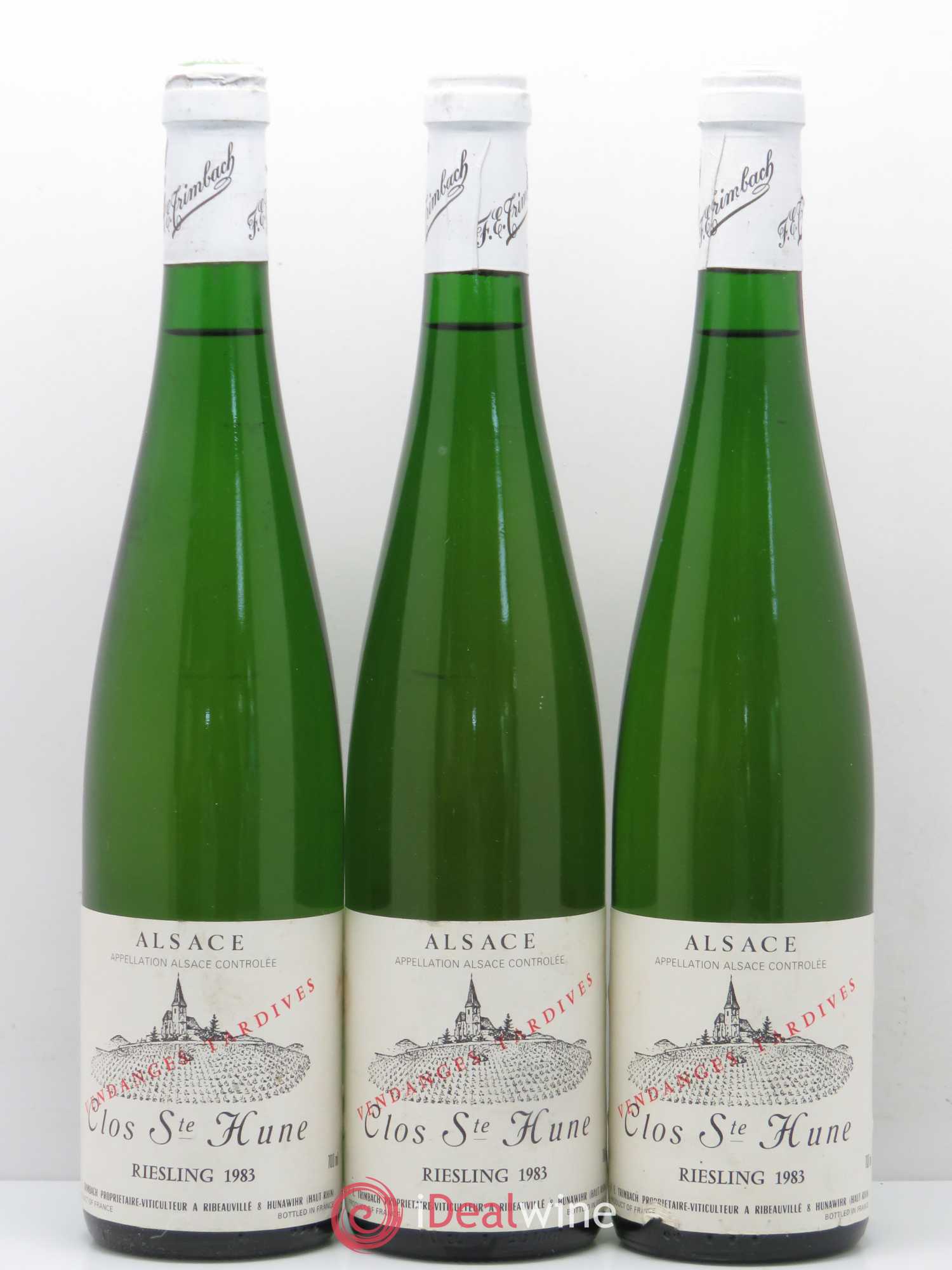 Alsace Riesling Clos Sainte-Hune Vendanges Tardives Trimbach (Domaine) 1983 - Lotto di 3 bottiglie - 0