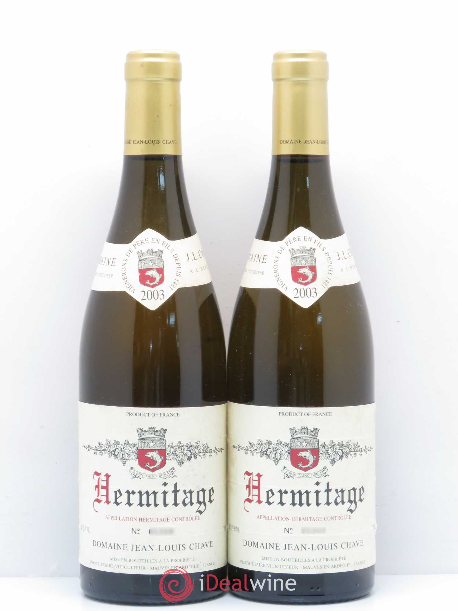 Hermitage Jean-Louis Chave 2003 - Lot de 2 bouteilles - 0