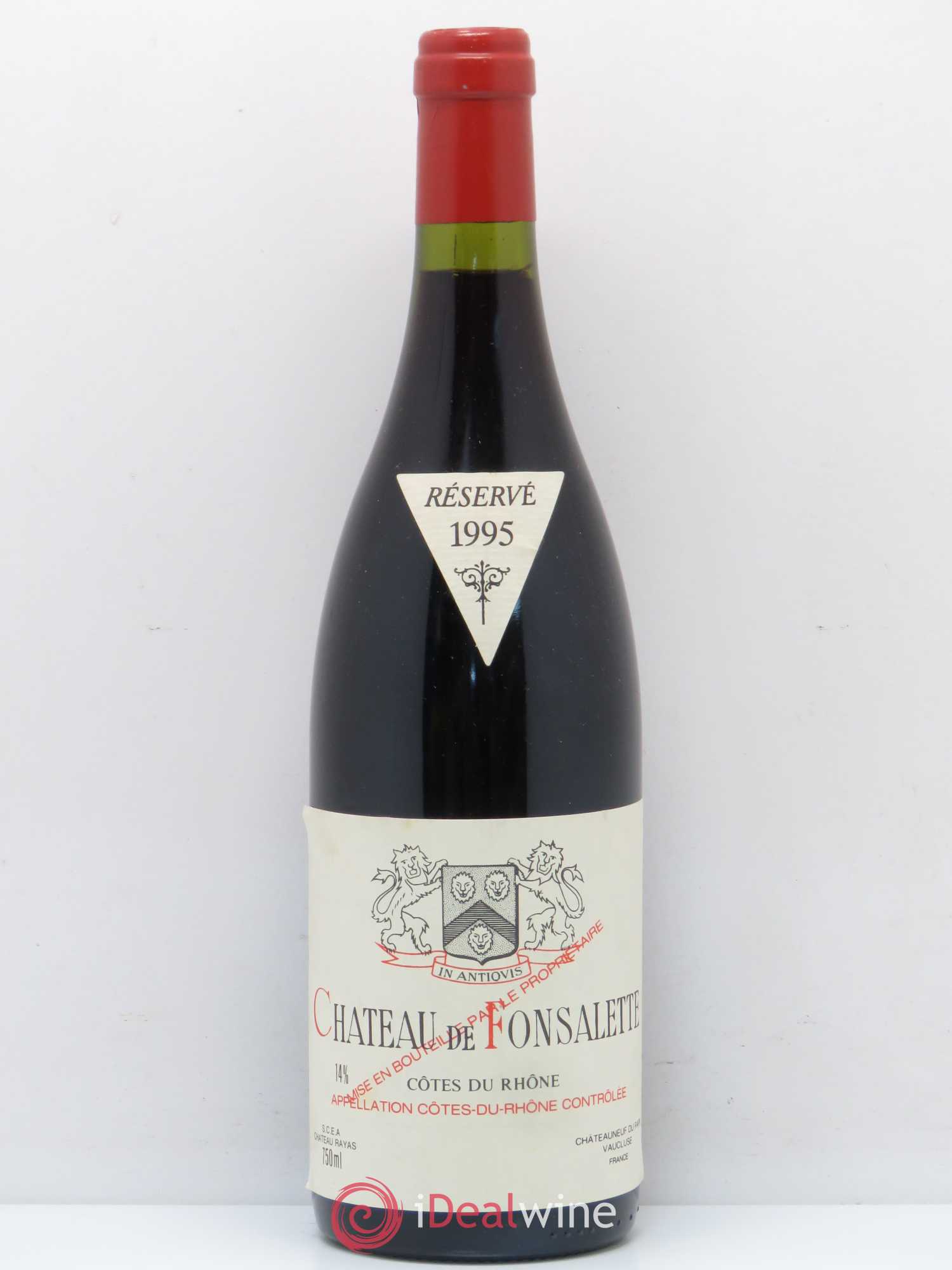 Côtes-du-Rhône Château de Fonsalette Emmanuel Reynaud 1995 - Lot de 1 bouteille - 0