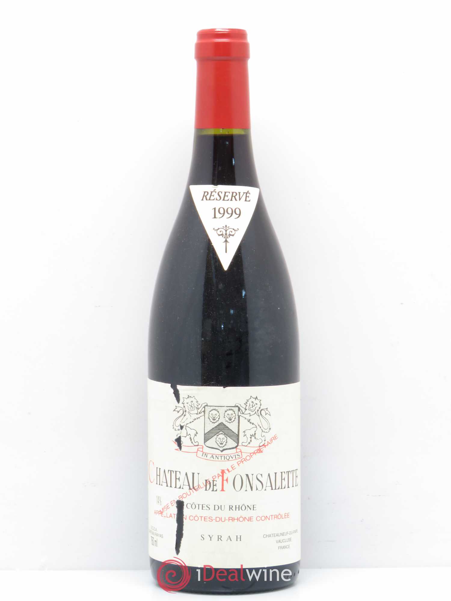 Côtes-du-Rhône Cuvée Syrah Château de Fonsalette 1999 - Lot de 1 bouteille - 0