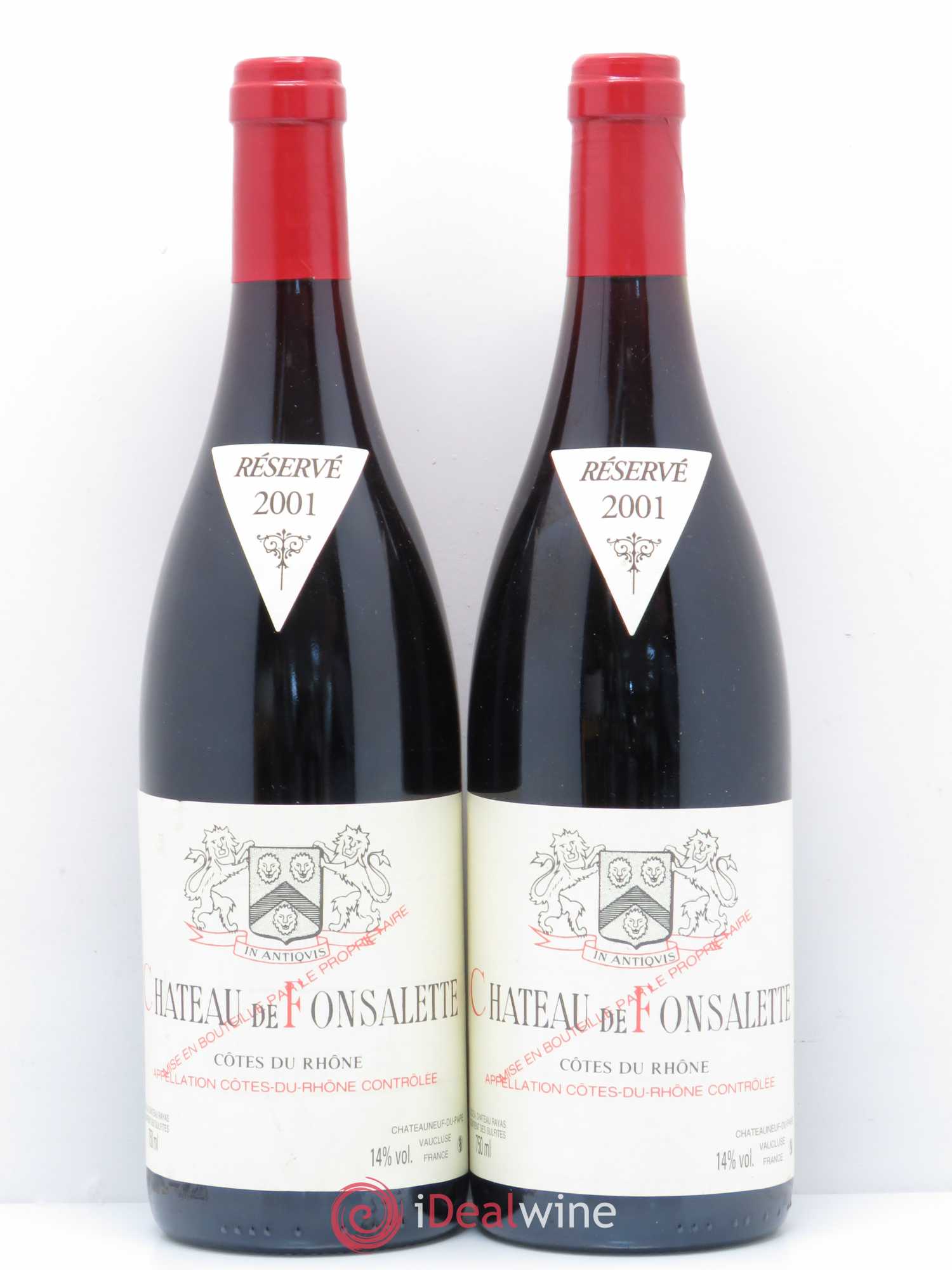 Côtes-du-Rhône Château de Fonsalette Emmanuel Reynaud 2001 - Lot de 2 bouteilles - 0